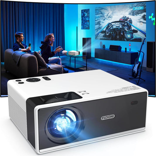 FUDONI Proyector con WiFi y Bluetooth, proyector de cine en casa na...