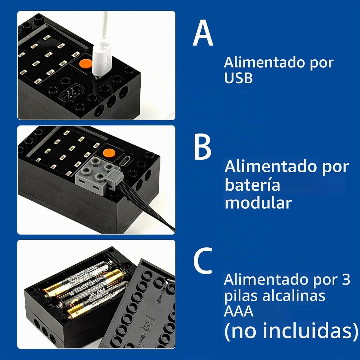 Kit de Luz de Bloque de Construcción Multifunción, 12 piezas, 1 x 3...