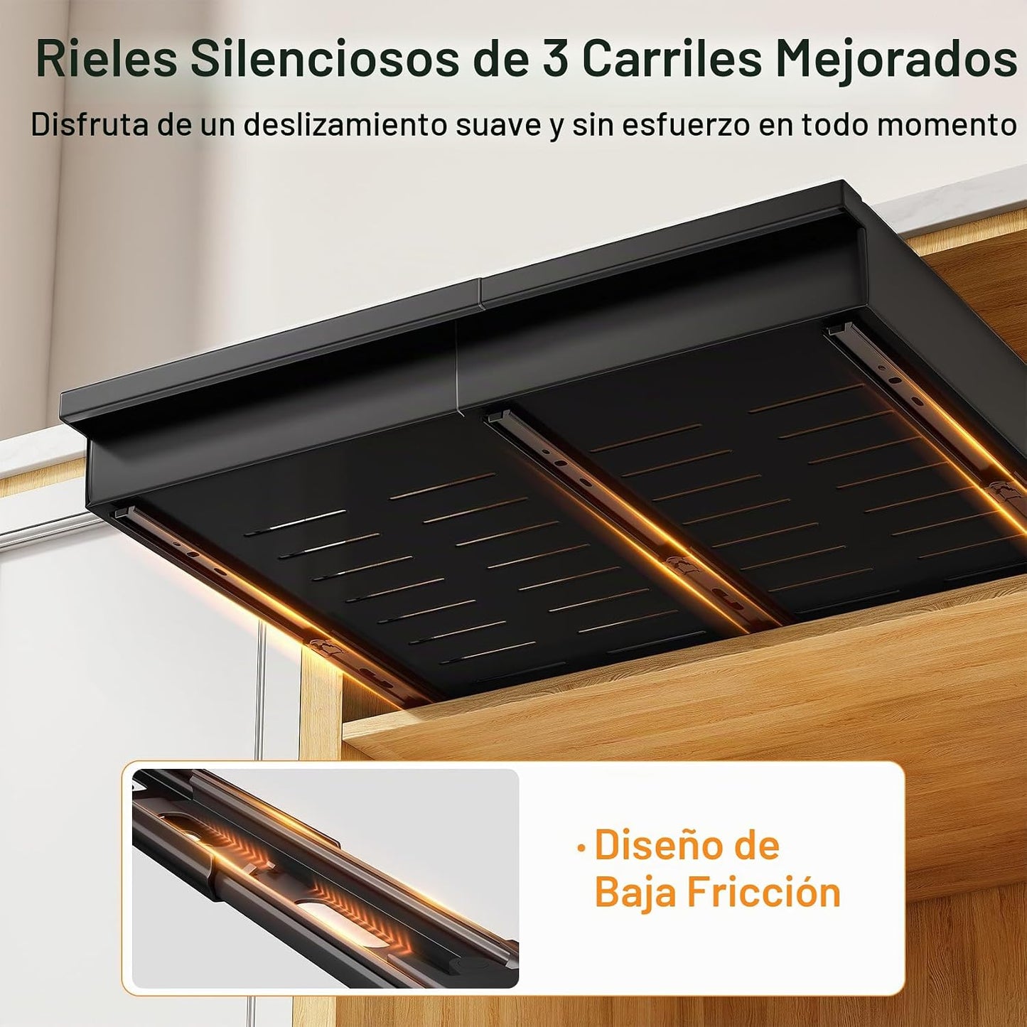 Organizador de gabinete extraíble, 1 paquete expandible (13.6 a 24...