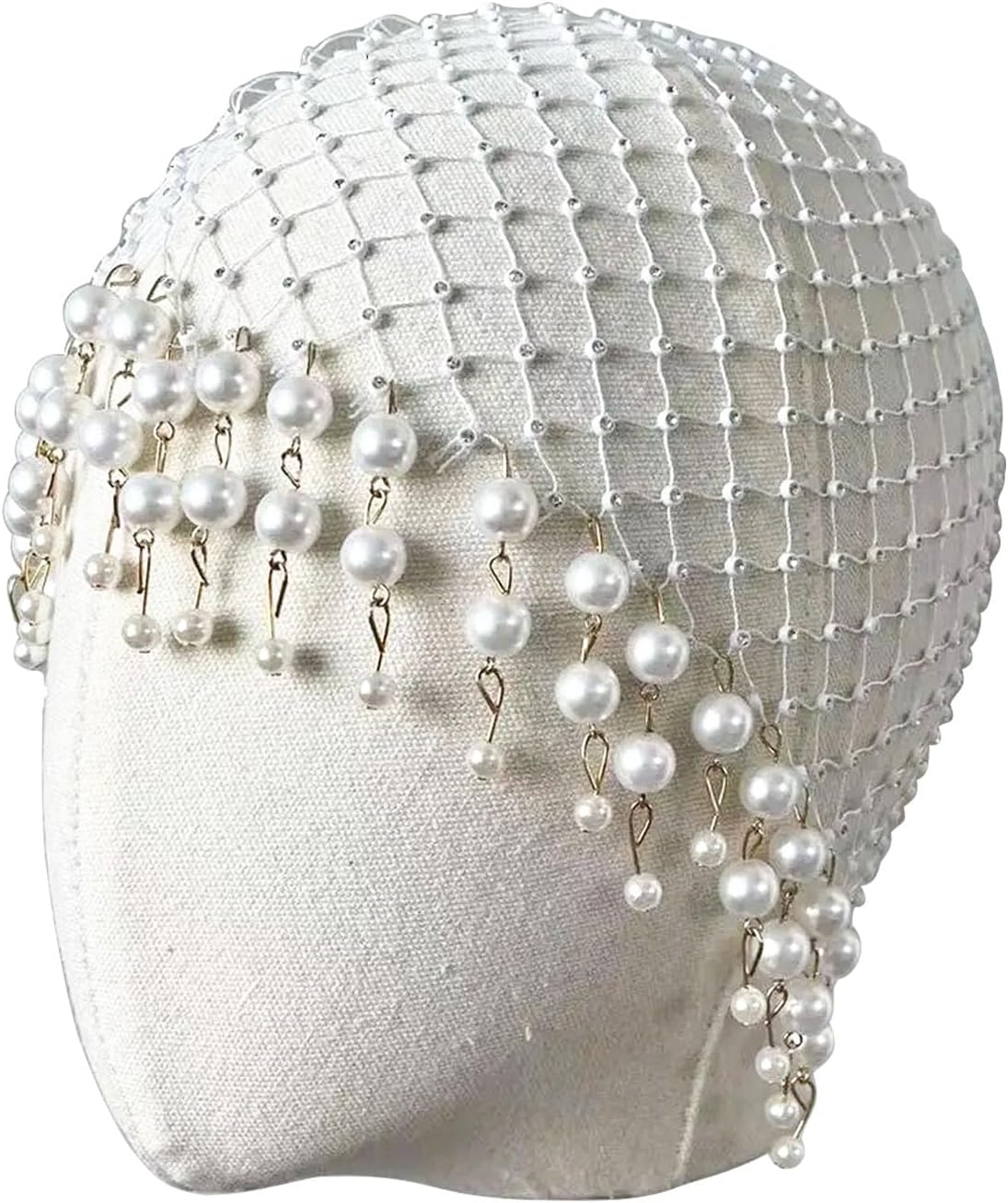 saqulopr Tocado para boda, joyería para el cabello, aleta, perlas,...