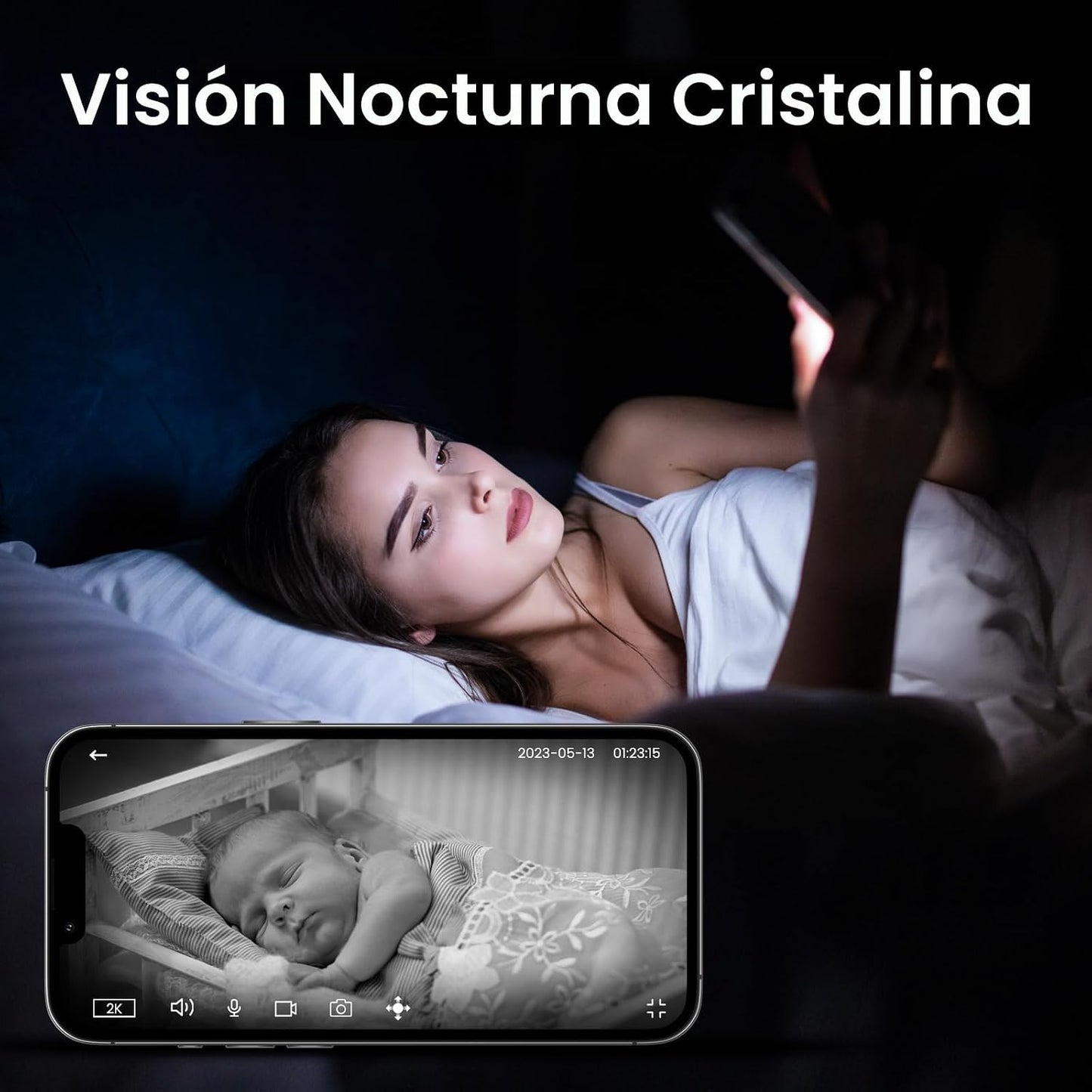Cinnado - Cámara de seguridad para interiores 2K, cámaras WiFi 360°...