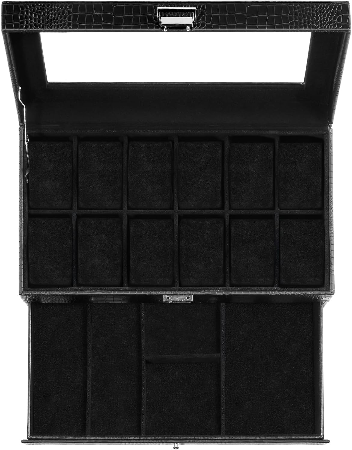 ProCase Caja de reloj, Caja de reloj para hombres con 12 ranuras y...