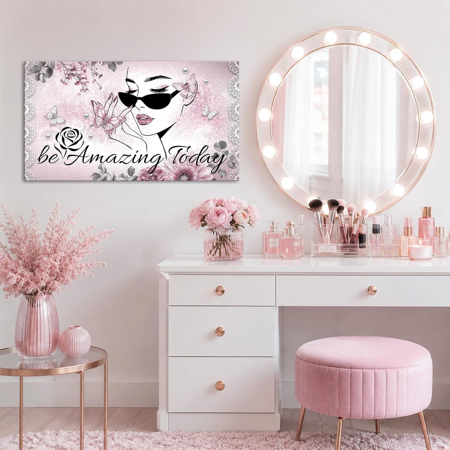 Biuteawal Arte de pared de moda para mujer, citas inspiradoras, imp...