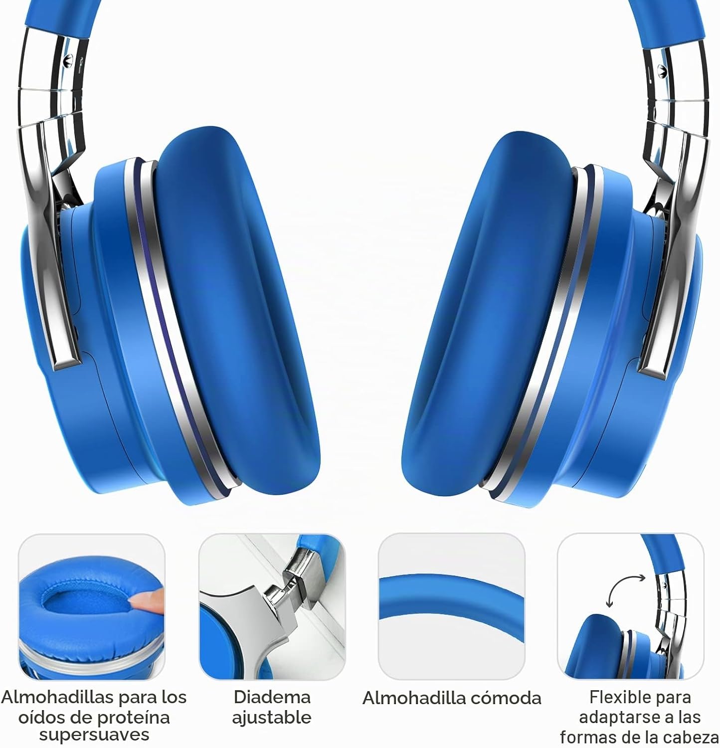 Silensys E7 Auriculares con cancelación activa de ruido Bluetooth c...