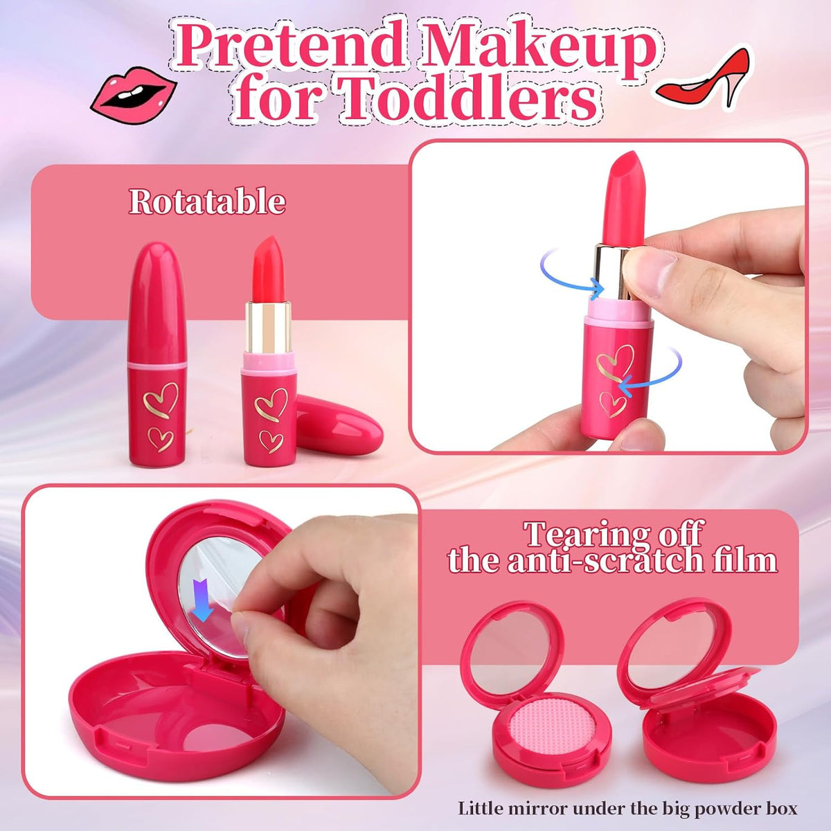 Woumserta - Kits de maquillaje para niñas pequeñas, maquillaje beig...