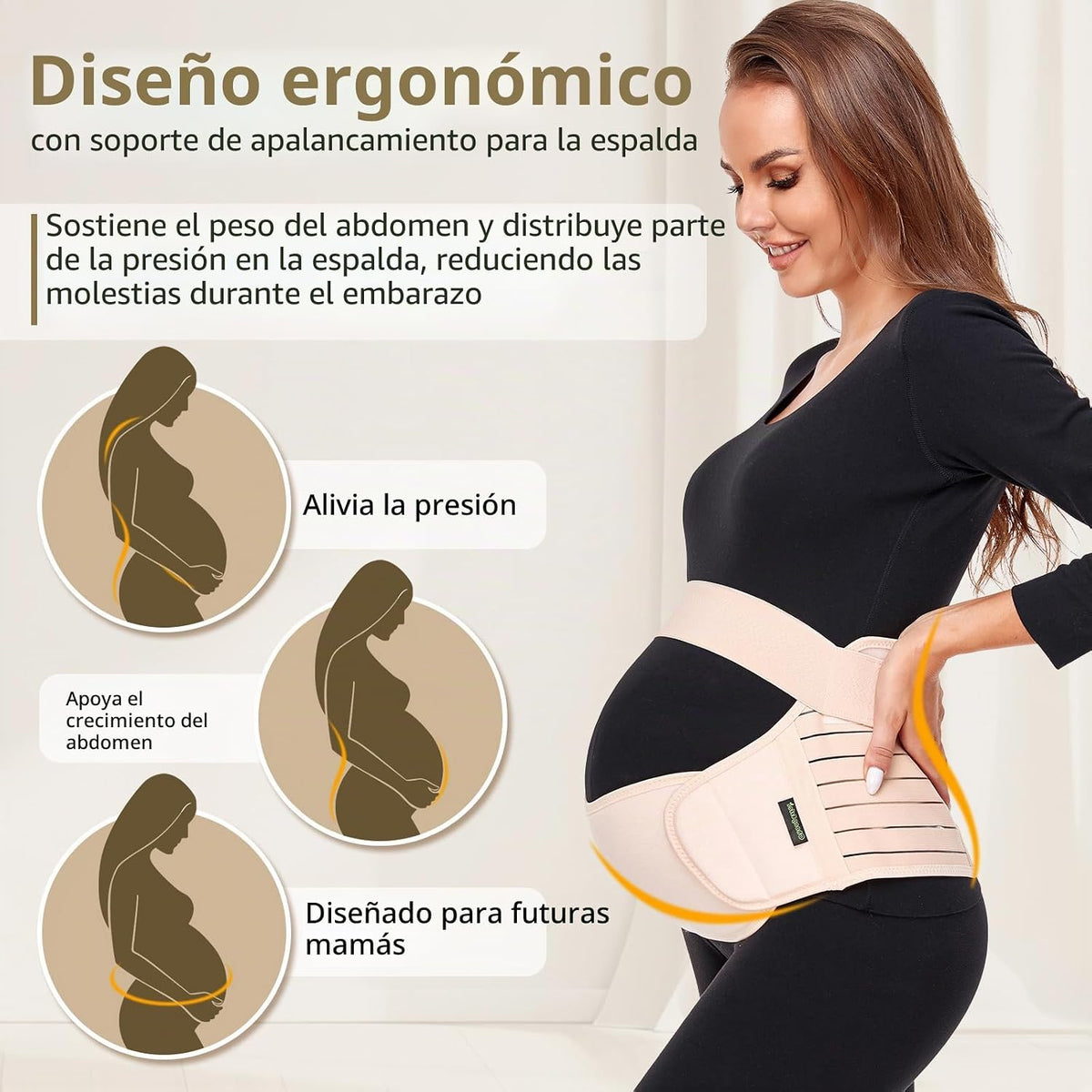 ChongErfei Cinturón de maternidad, cinturón de apoyo 3 en 1 para do...