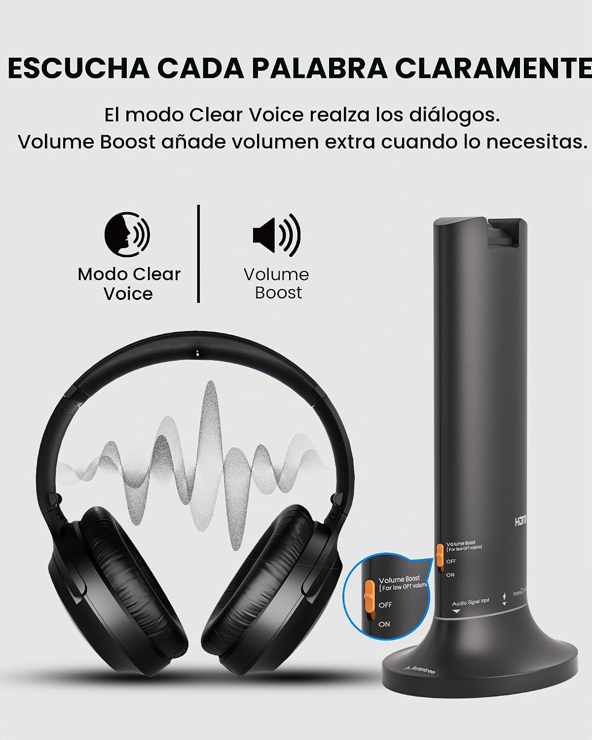 Avantree Opera Aura - Auracast - Auriculares inalámbricos para TV c...