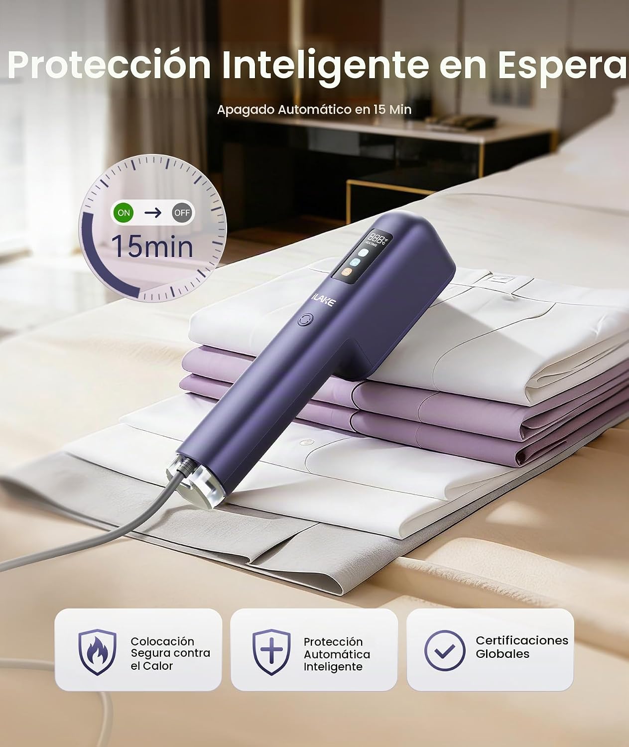 iLake Vaporizador de viaje para ropa, vaporizador de mano de doble...