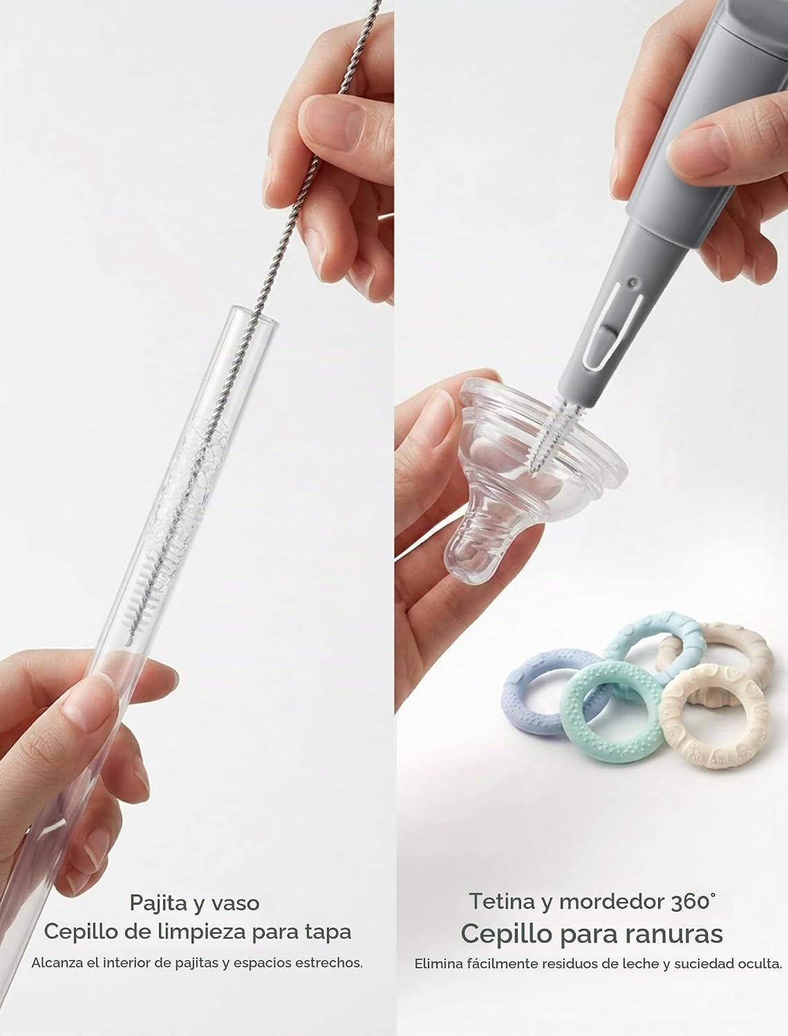 Juego de cepillos para biberones Termichy: kit de 2 paquetes de lim...