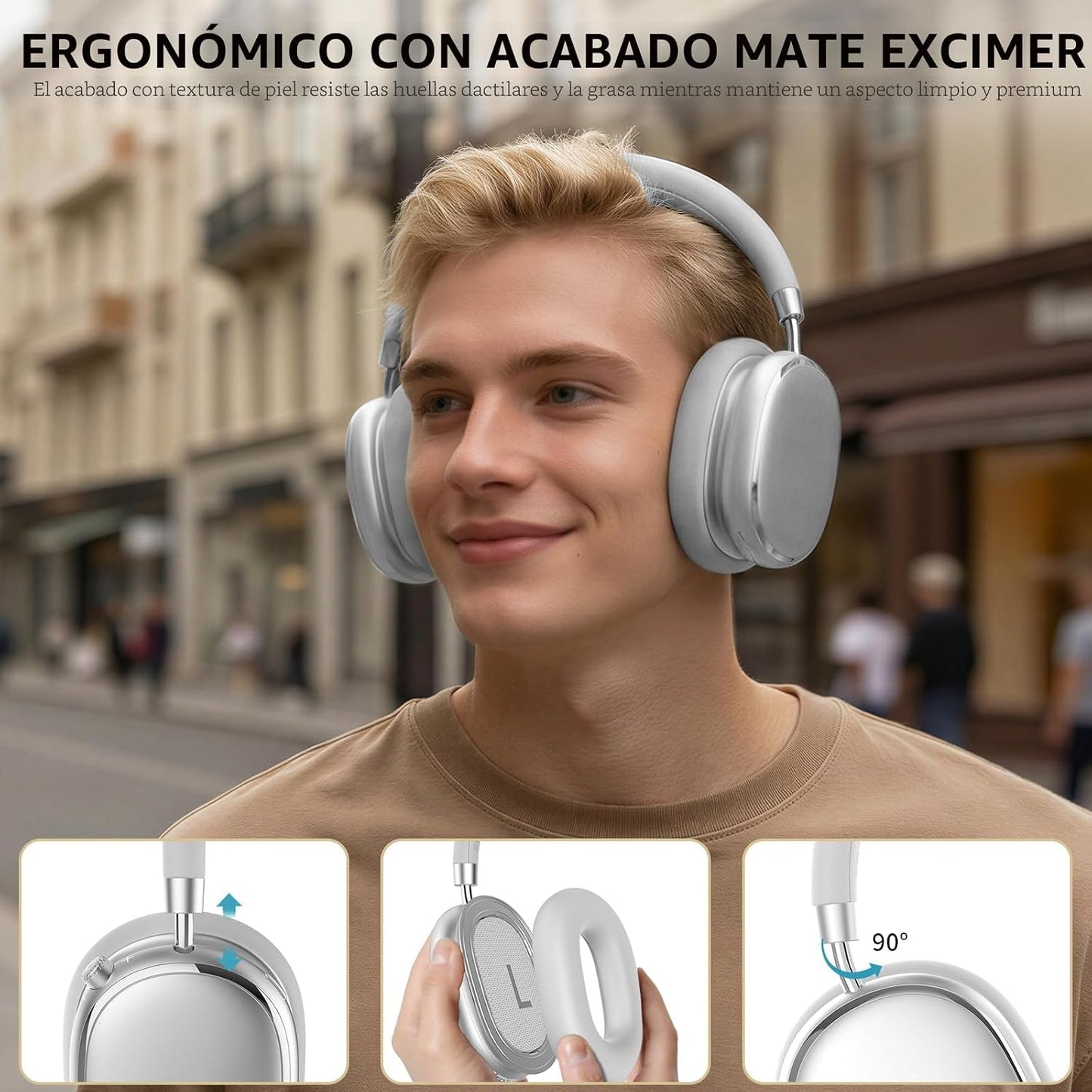 FOFUN NC95 - Auriculares híbridos con cancelación activa de ruido c...