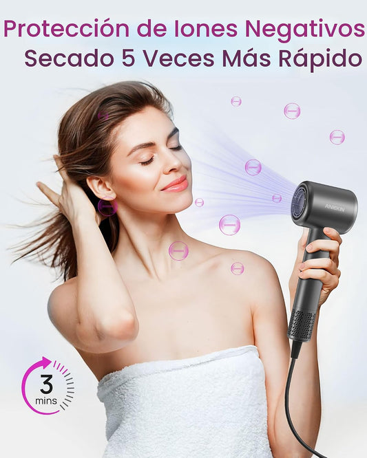 Secador de Pelo, Secador de Alta Velocidad Iónico de Bajo Ruido par...