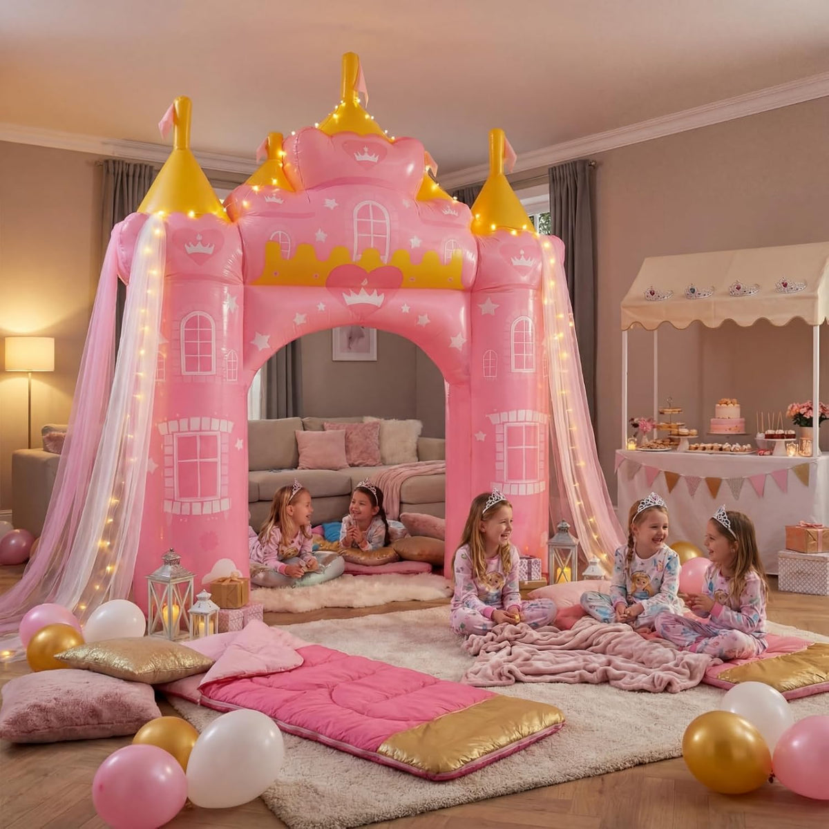 Crowye Arco inflable de princesa de 10 pies, decoración al aire lib...