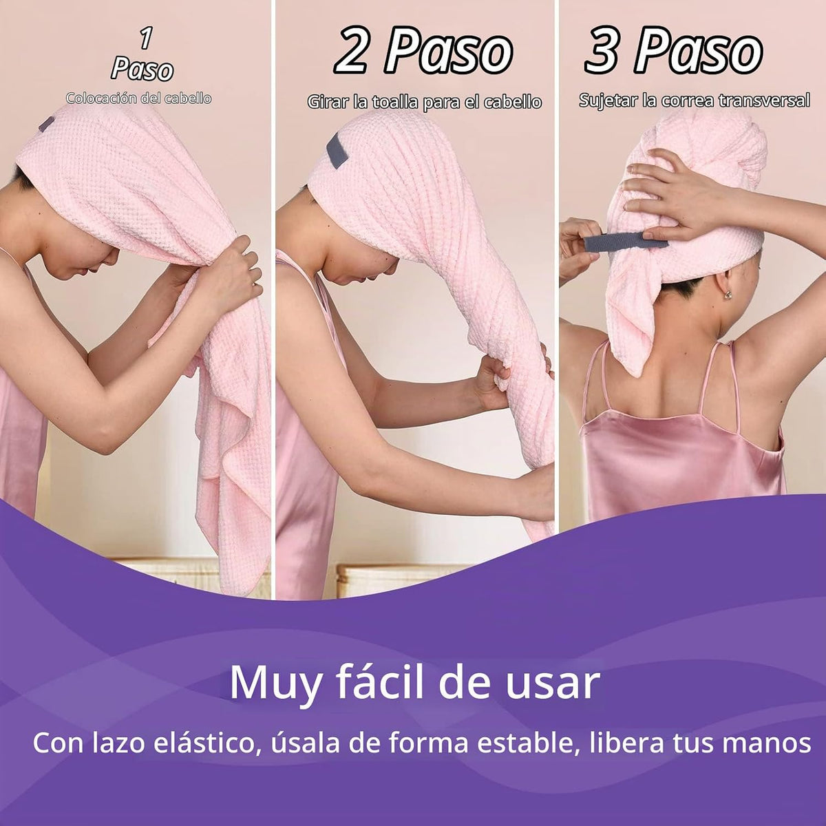Umisleep Toalla de microfibra extra grande para mujer, cabello riza...