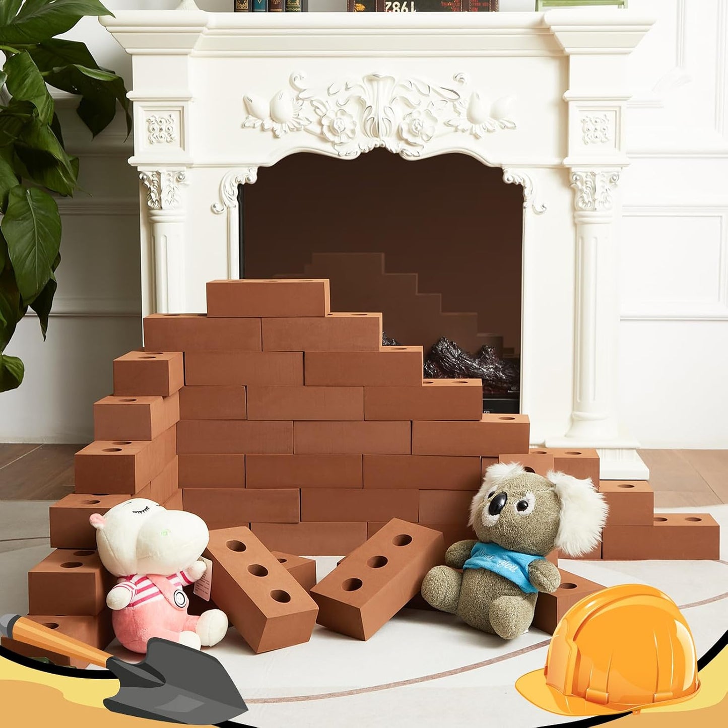 Deekin Bloques de construcción de ladrillo de espuma para niños, bl...