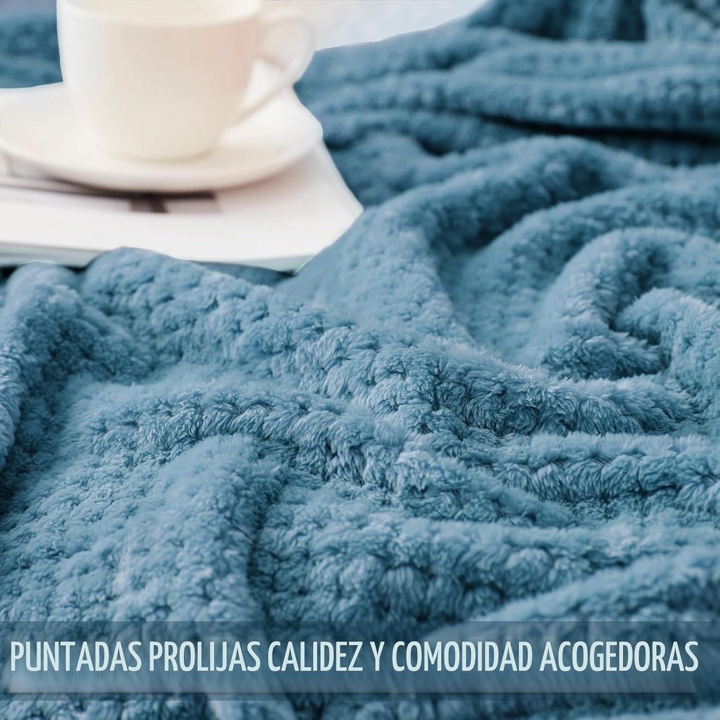 Exclusivo Mezcla Manta grande de forro polar tipo gofre para sofá,...
