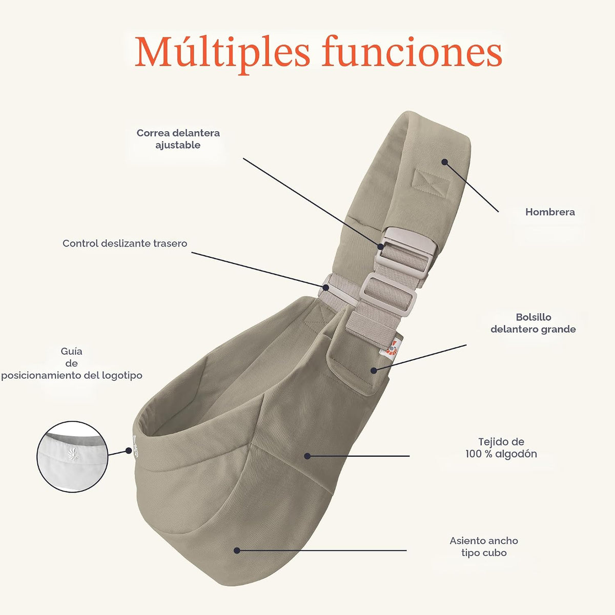 Ergobaby Upsie Cabestrillo de Cadera \u2013 Portabebés Oliva Suave...