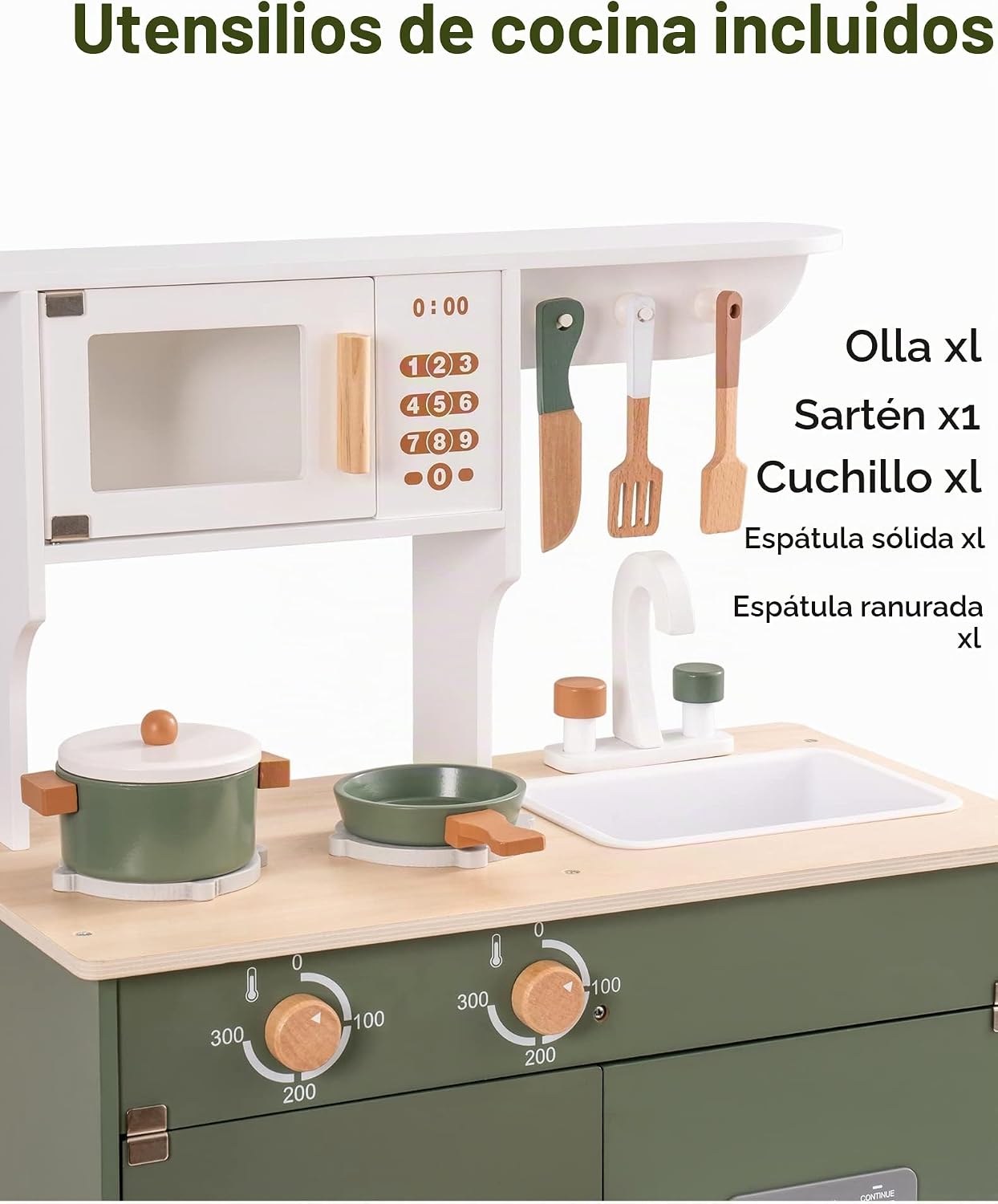 ROBOTIME Juego de cocina con dispensador de cubitos de hielo simula...