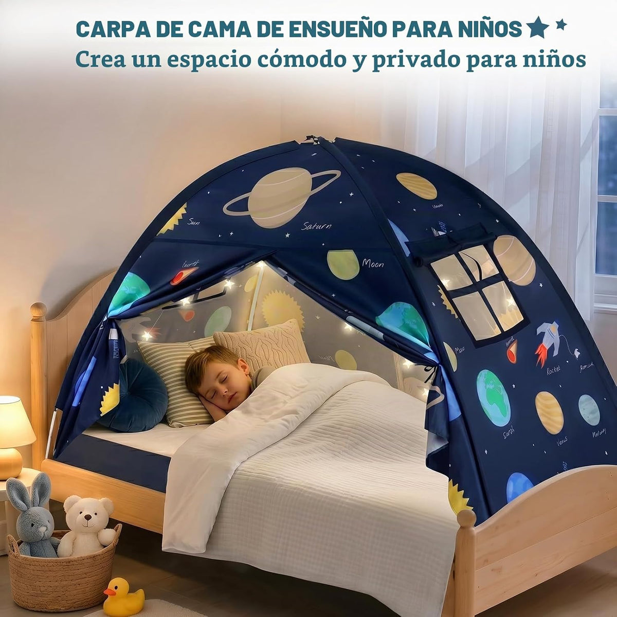 PIIKAGO Tienda de campaña de cama doble para niños, dosel de cama d...