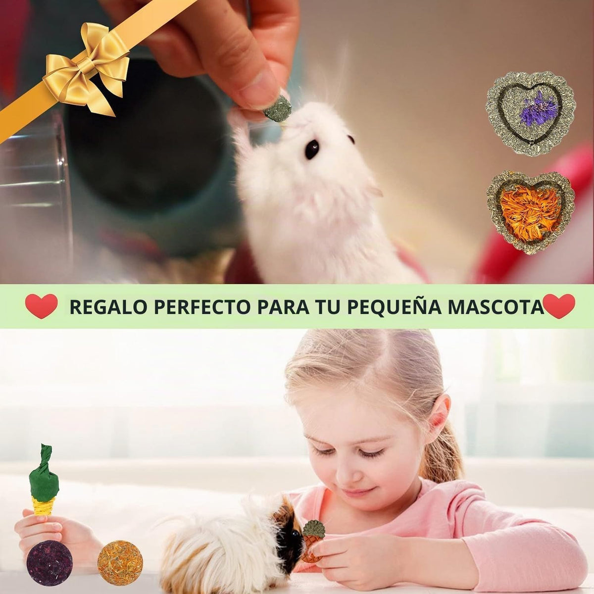 VESPRO Juguetes para conejos, 21 piezas de juguetes masticables par...