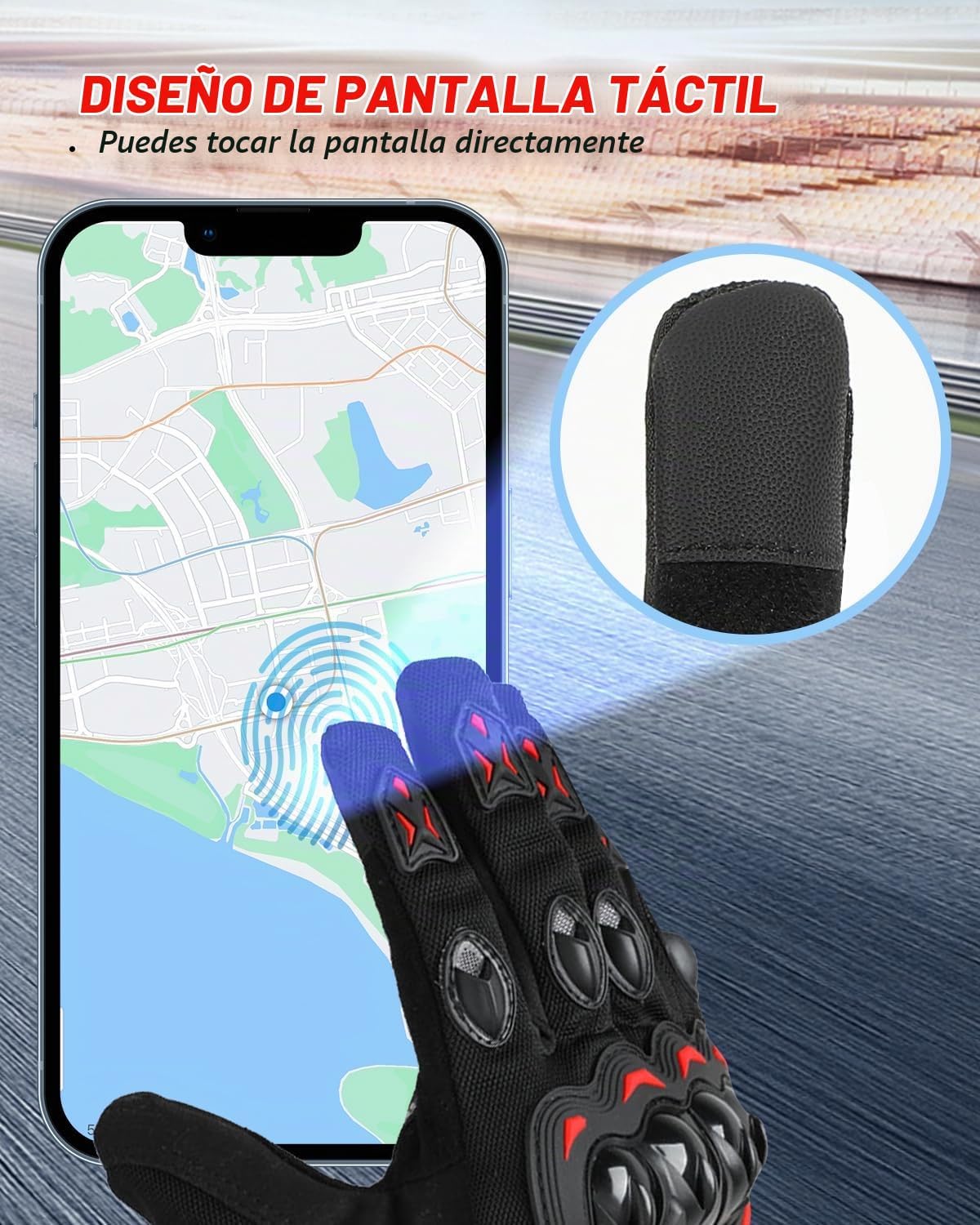 Mmhpluos Guantes de motocicleta, guantes de pantalla táctil para mo...
