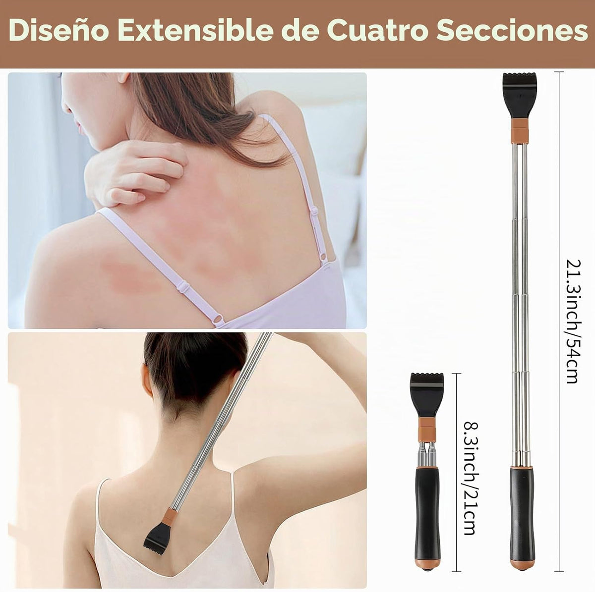 WOVTE Rascador de espalda extensible para hombres y mujeres | Cabez...