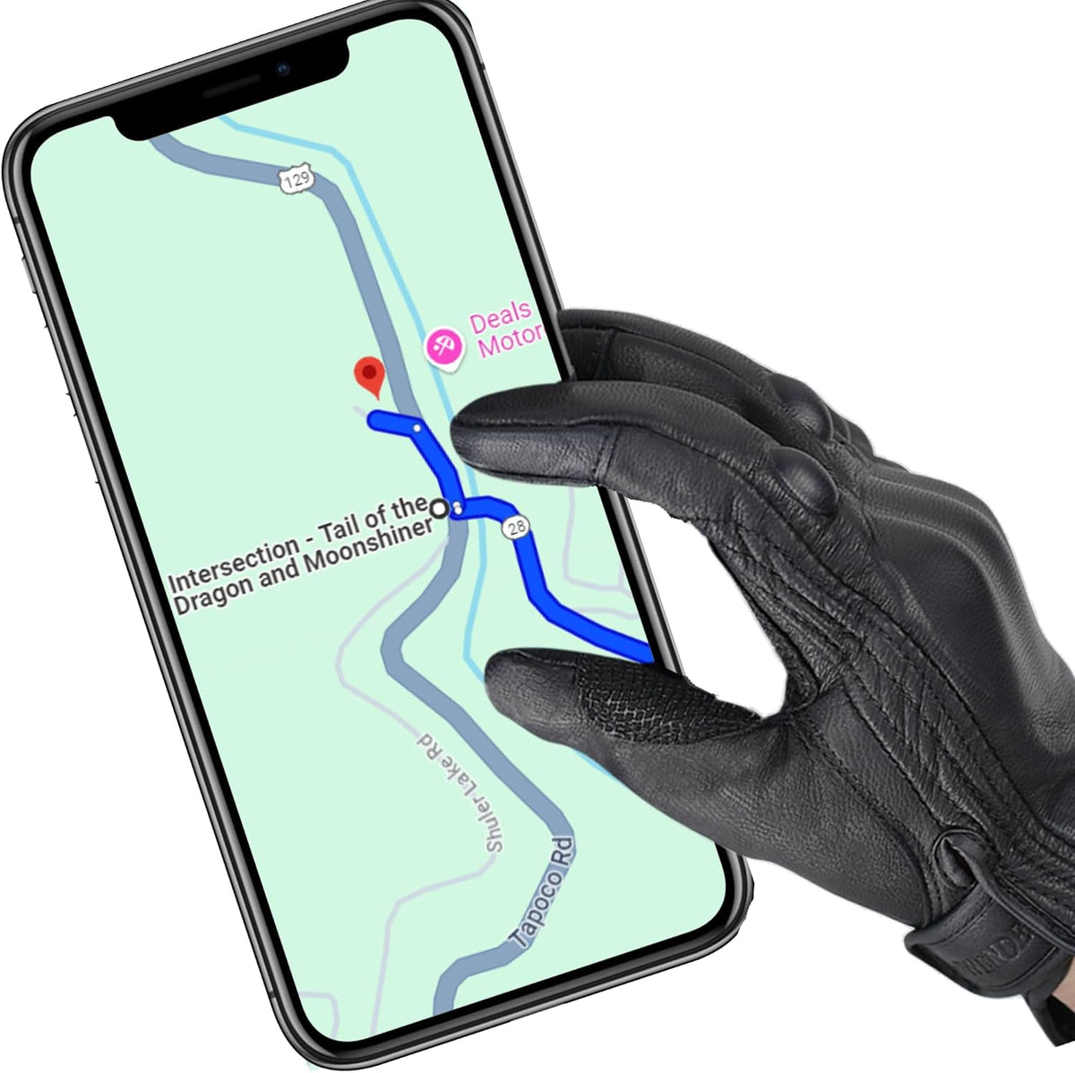 KAIWENDE Guantes de Motocicleta para Hombre, Guantes de Cuero para...