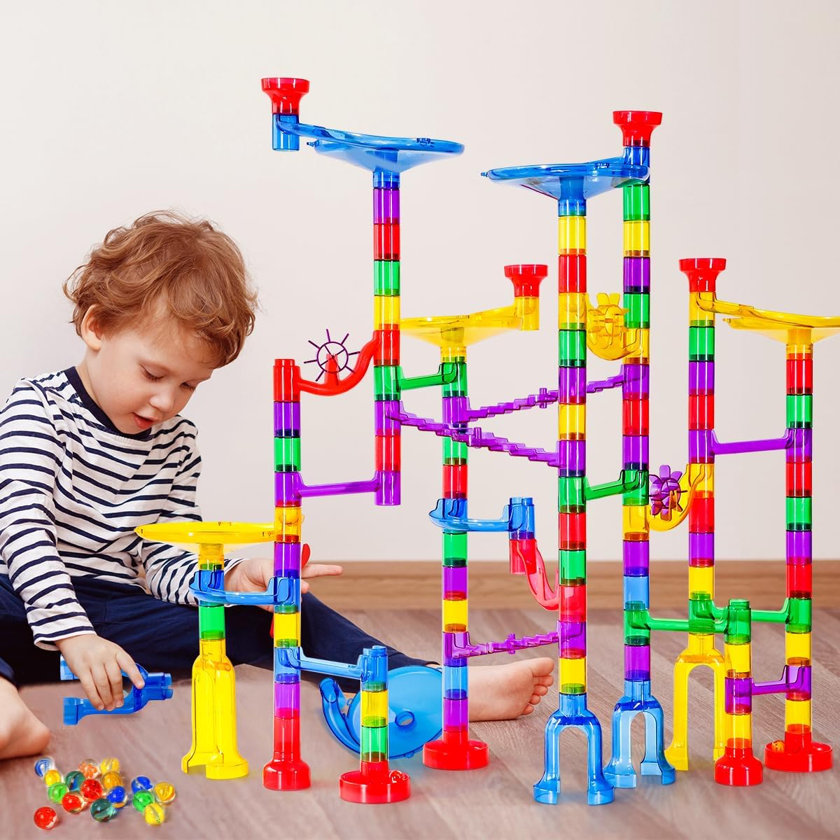 Meland Marble Run - 132 Piezas Juego de Construcción de Laberinto d...