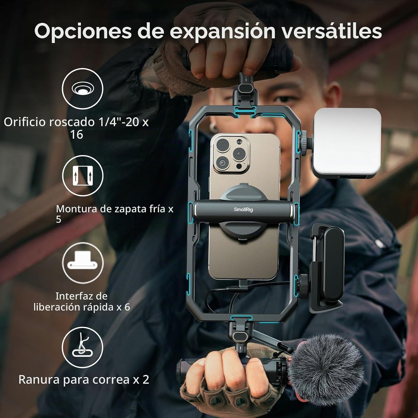 SmallRig Kit Básico de Jaula de Teléfono de Liberación Rápida Unive...