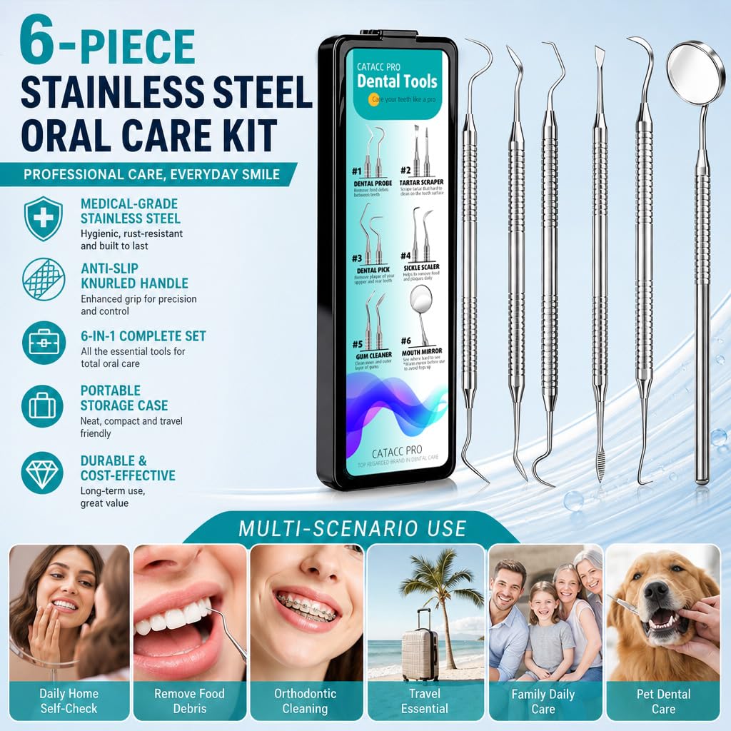 CATACC PRO Herramientas dentales, palillo dental para limpieza de d...
