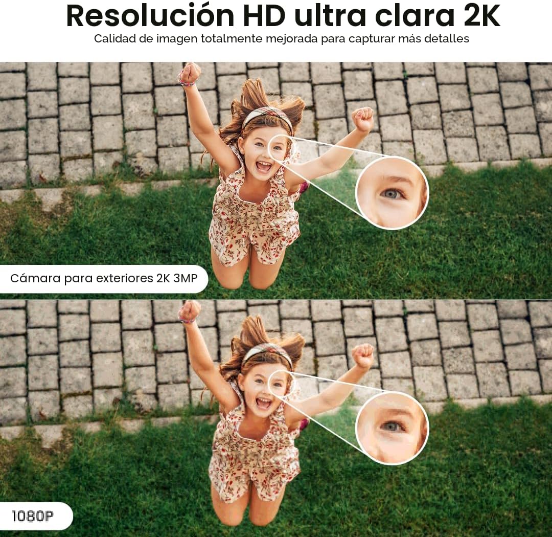 AOQEE - Cámaras 2K para seguridad del hogar - Cámara para exteriore...