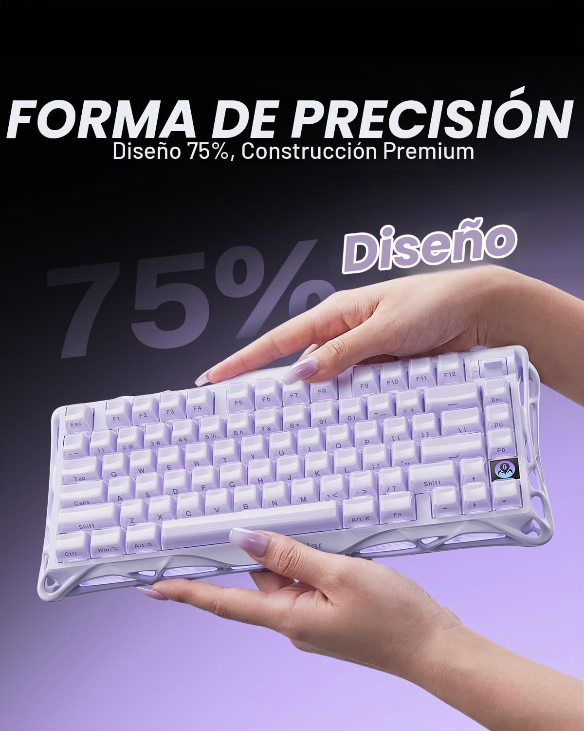 GravaStar Teclado mecánico inalámbrico para juegos Mercury K1 75% c...