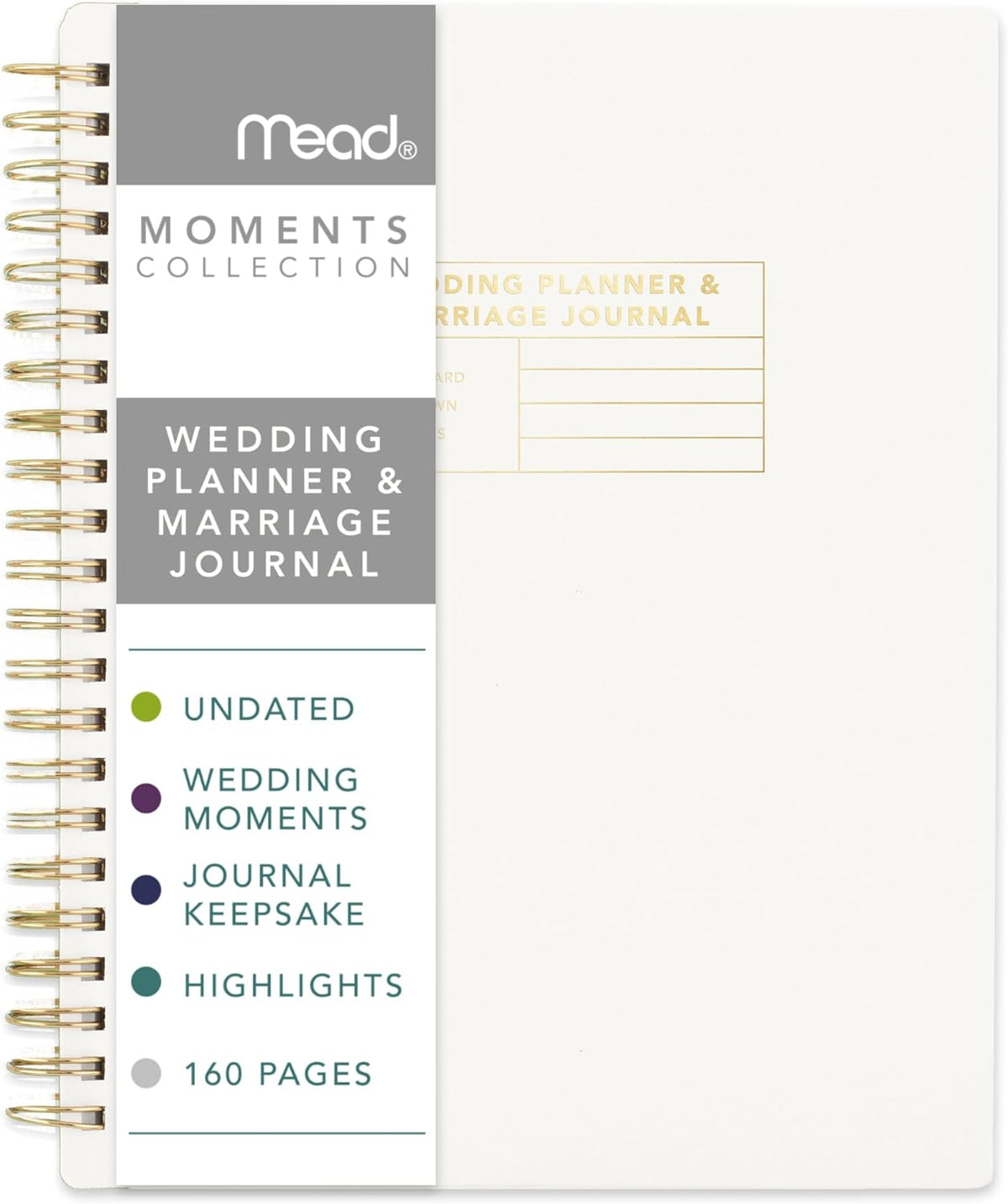 Mead Moments - Agenda de boda y diario de matrimonio, 6 x 8 pulgada...