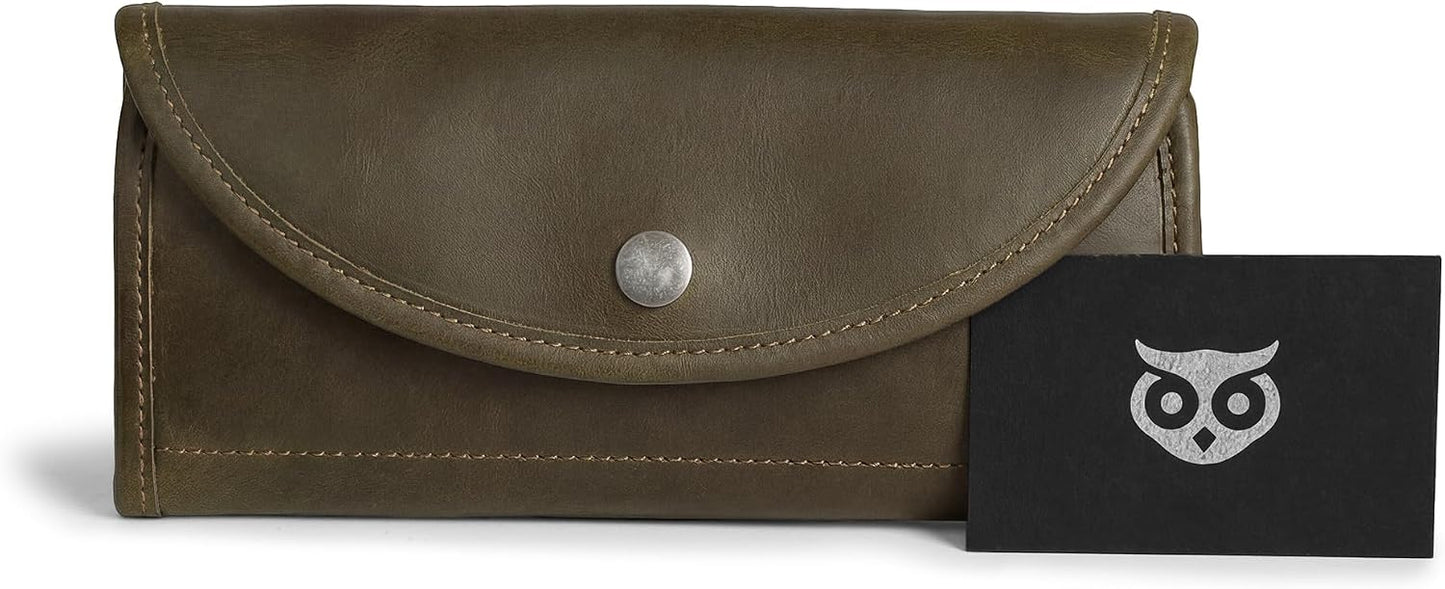 Hide &amp; Drink, Cartera de cuero de grano completo para mujer, so...
