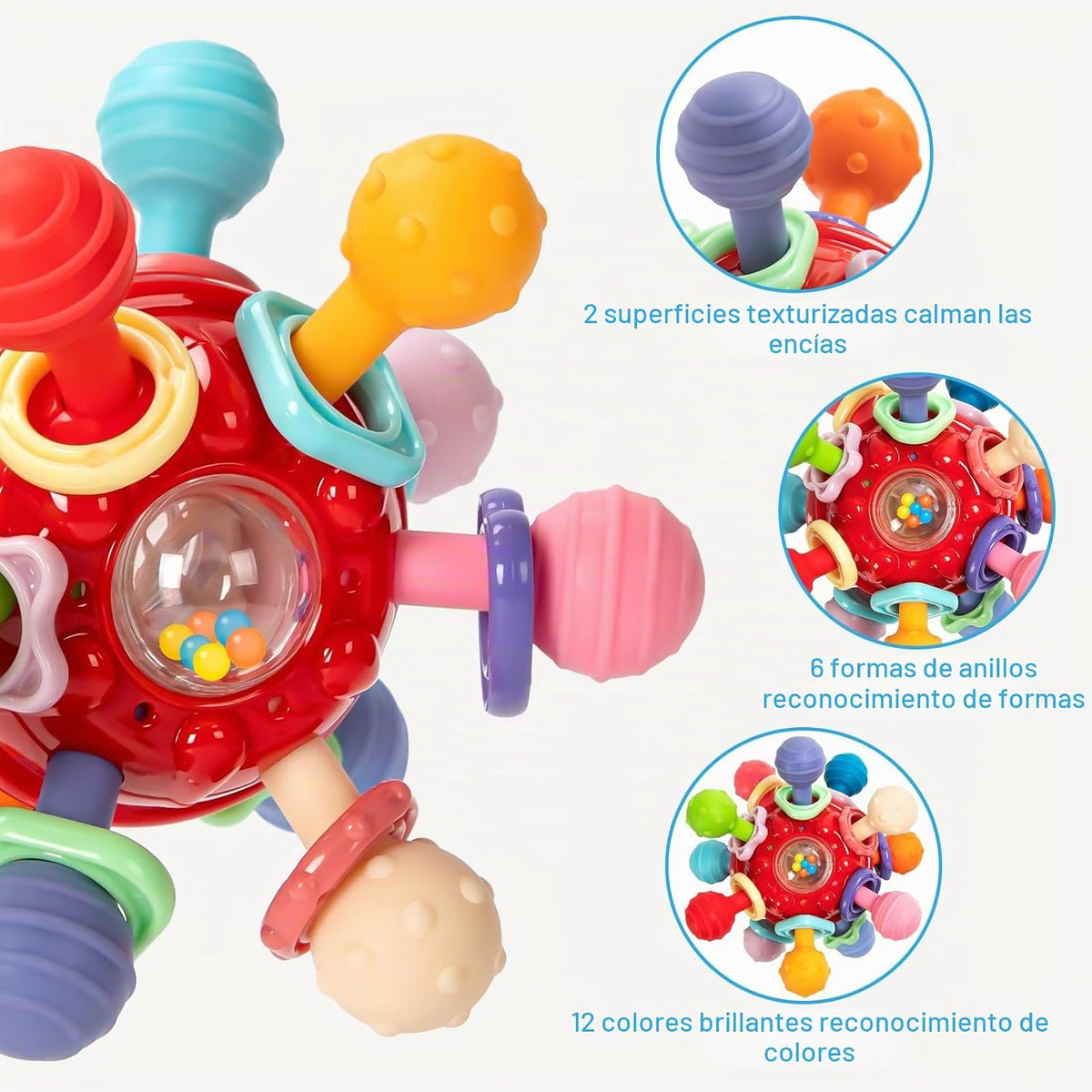 Juguetes Sensoriales Montessori para Bebés de 0-6 6-12 Meses, Morde...