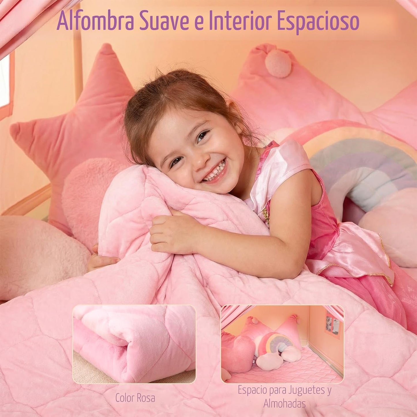GeeSound Tienda de campaña para niños para niñas en el interior: co...