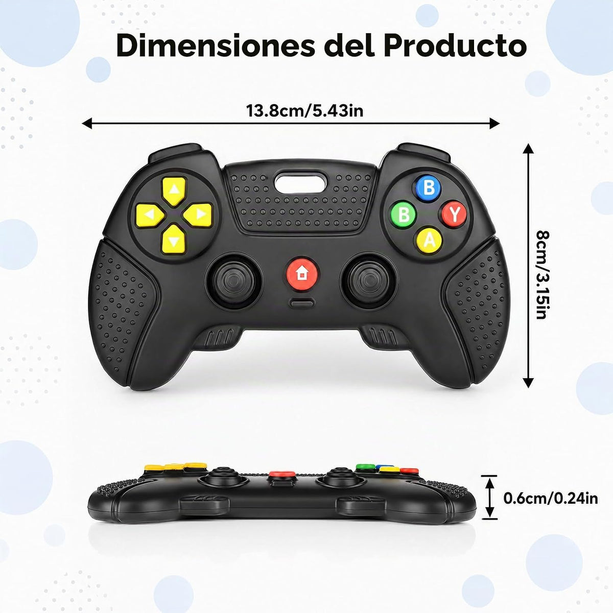 Mordedor de silicona para bebé, 2 unidades de juguete de dentición...