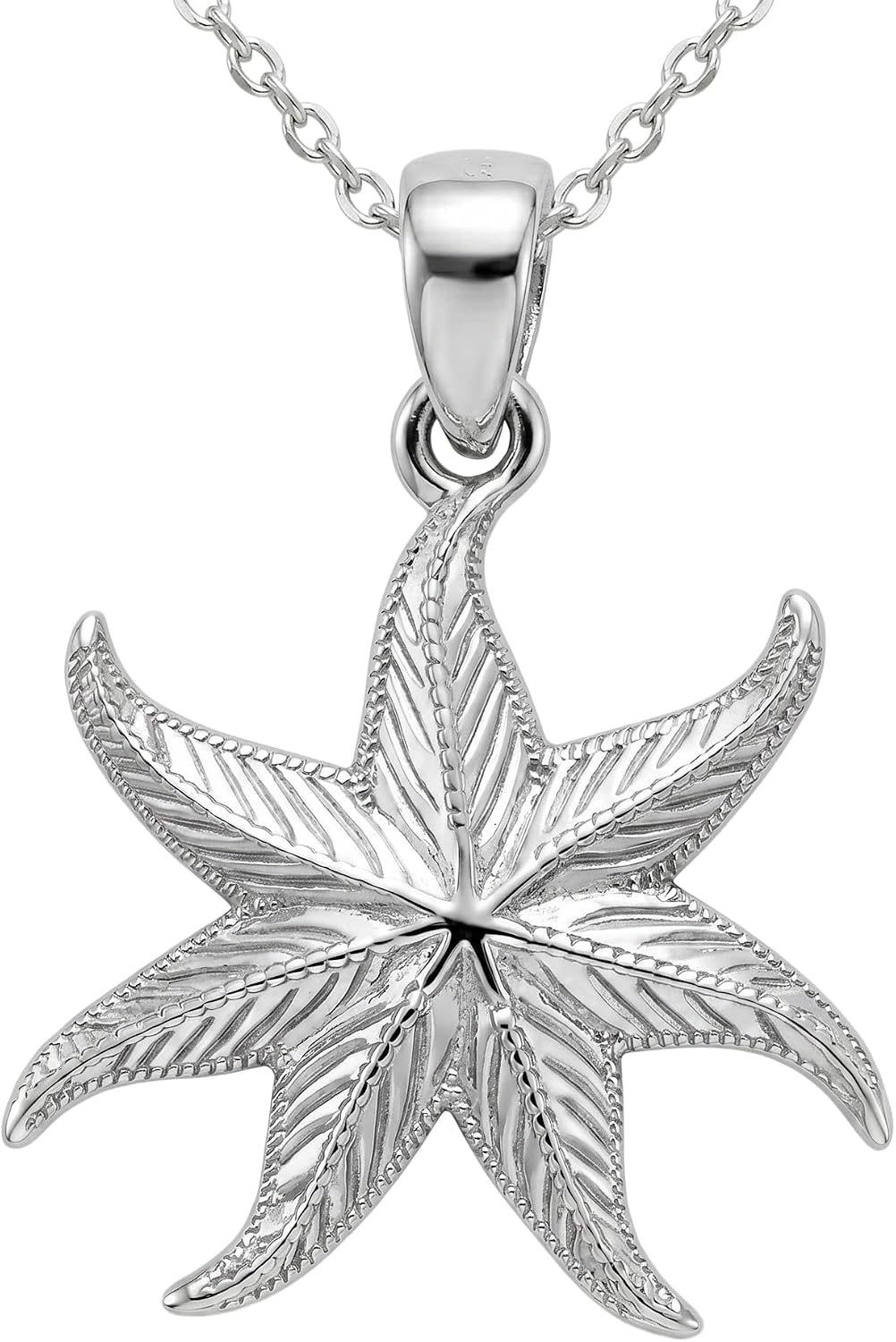 LONAGO Collar de estrella de mar para mujer, plata de ley 925, coll...