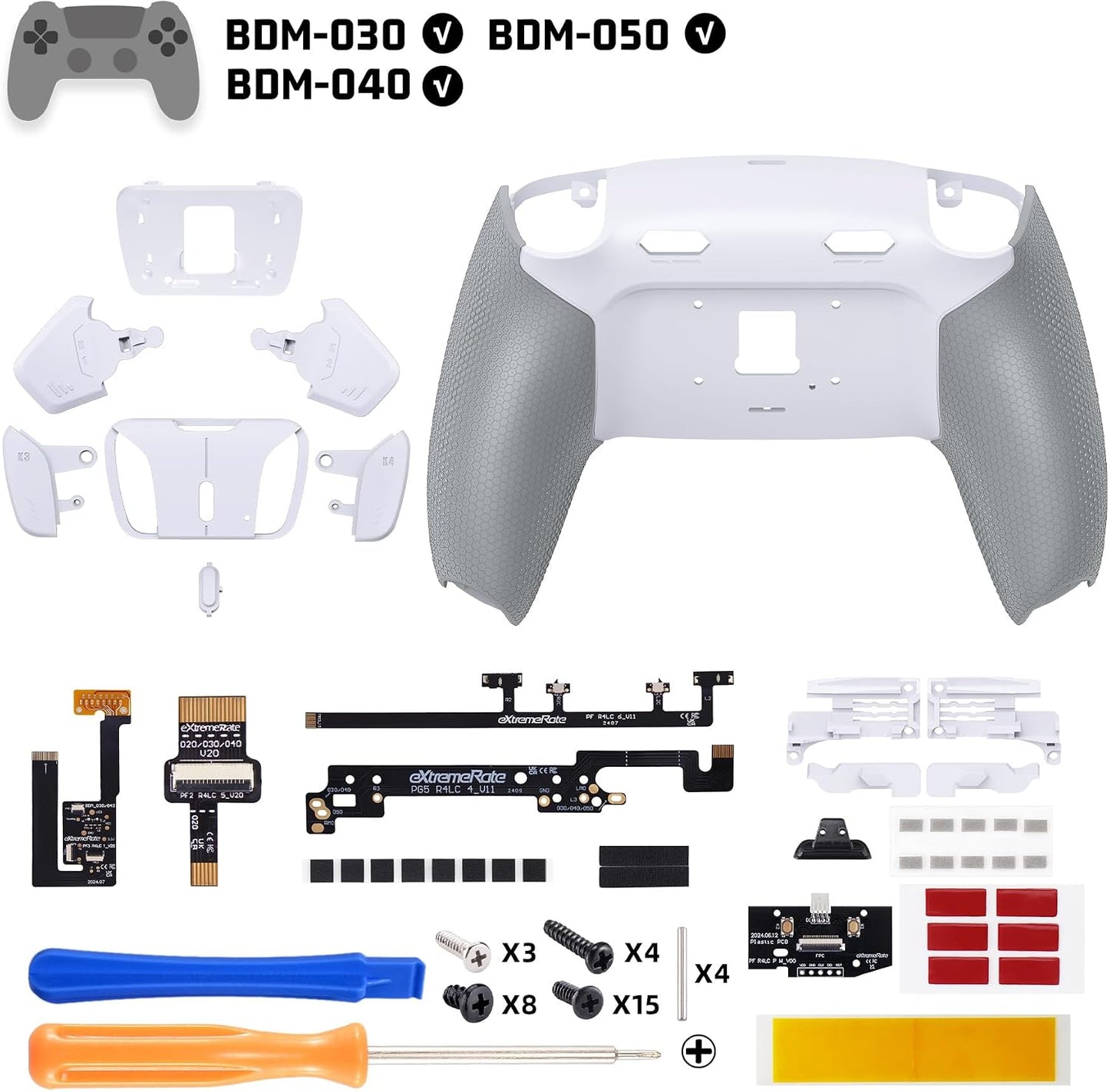 eXtremeRate RISE4 Plus MAX Kit de Paletas Traseras con Topes de Gat...