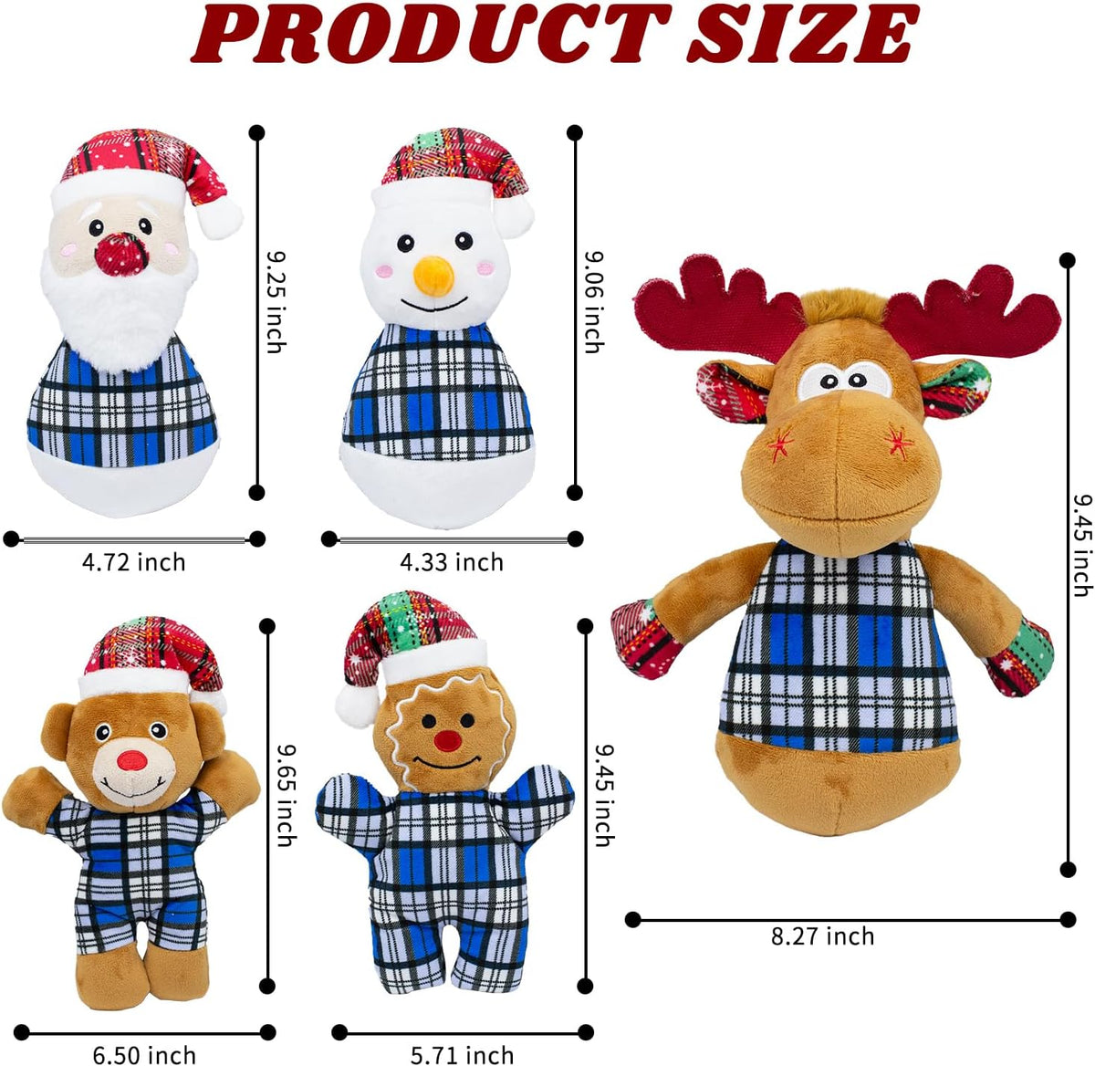CneeeeeB Paquete de 5 Juguetes de Peluche Navideños Rellenos Juguet...