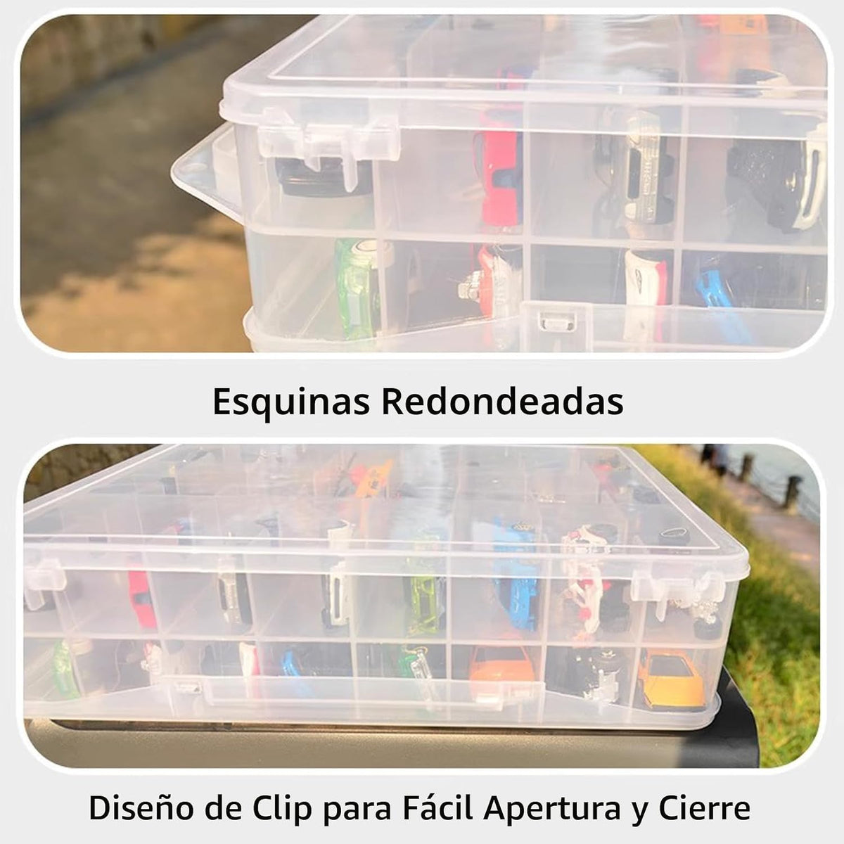 ZZFENGKR Estuche de almacenamiento portátil transparente de doble c...