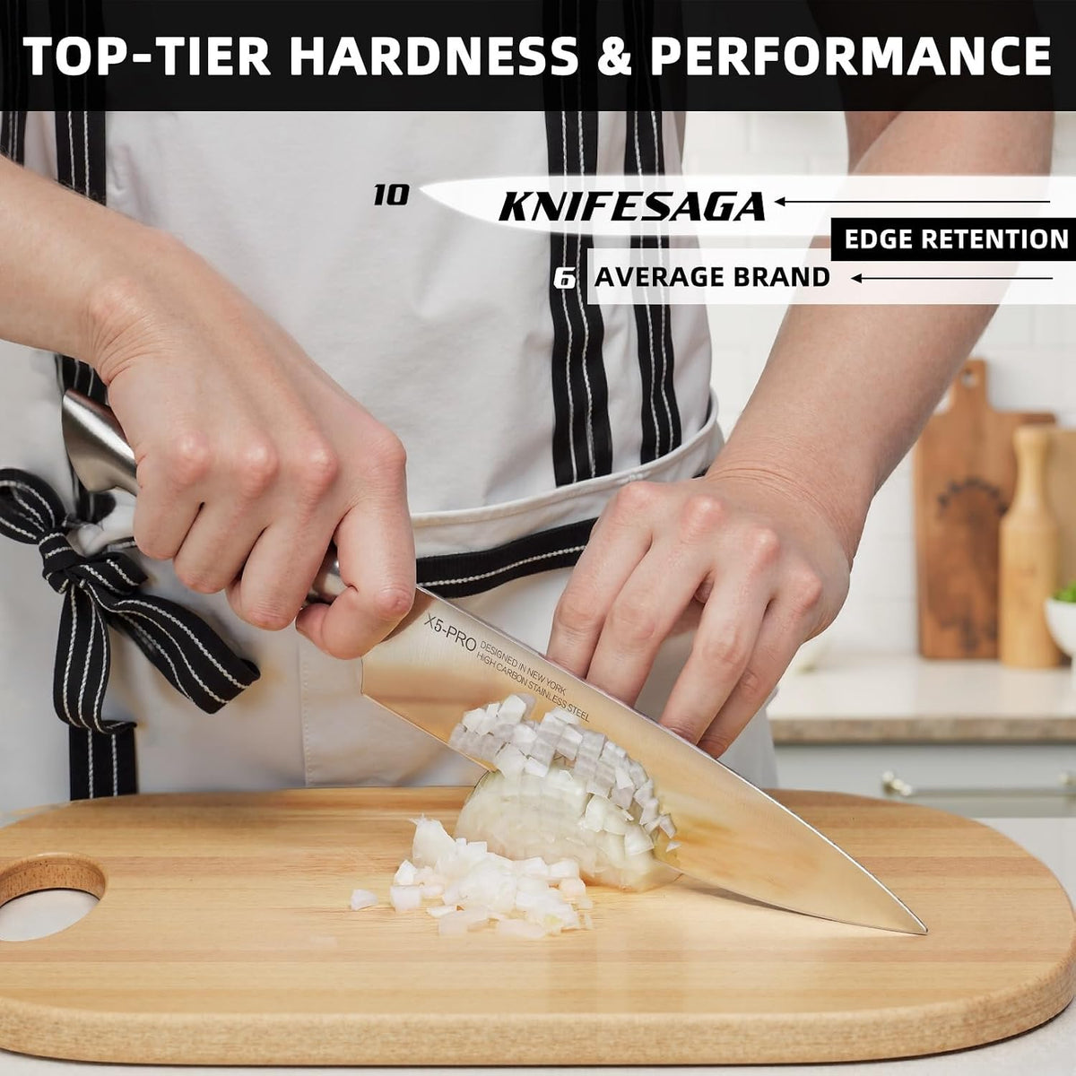 Juego de cuchillos de cocina KnifeSaga - Juego de bloque de cuchill...