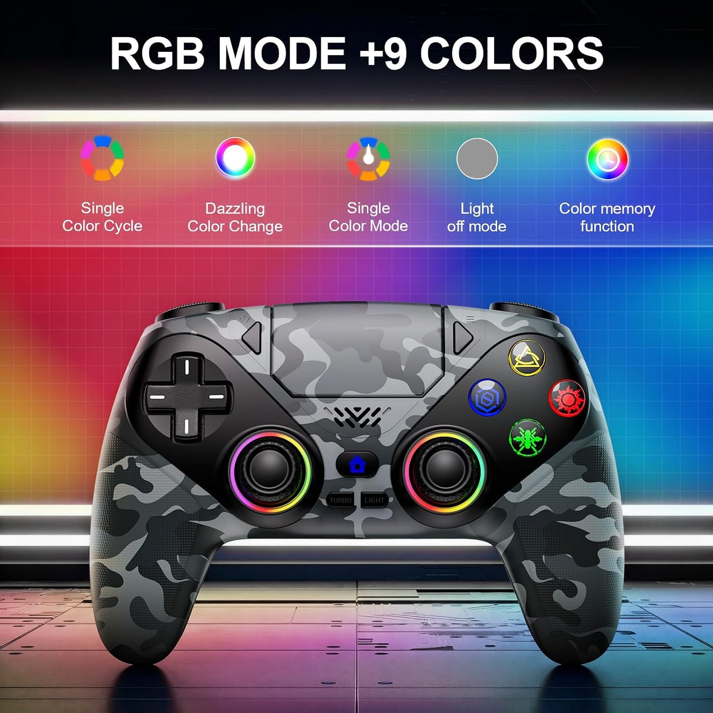 Xexvyrin Controlador inalámbrico LED para PS5, compatible con PS5 P...