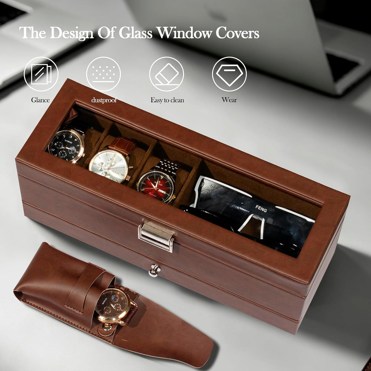 GLOBAL KA Juego de caja de reloj y bolsa de almacenamiento para rel...