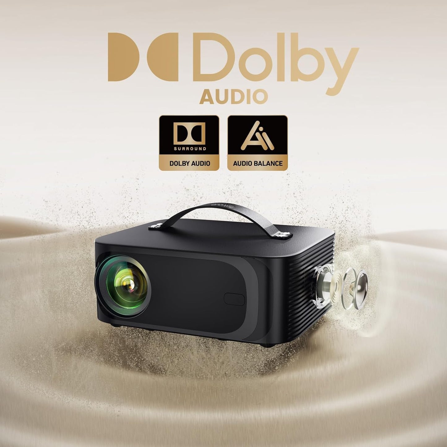 ONOAYO Outdoor Projector-4K con E-Focus, Dolby Audio, aplicaciones...