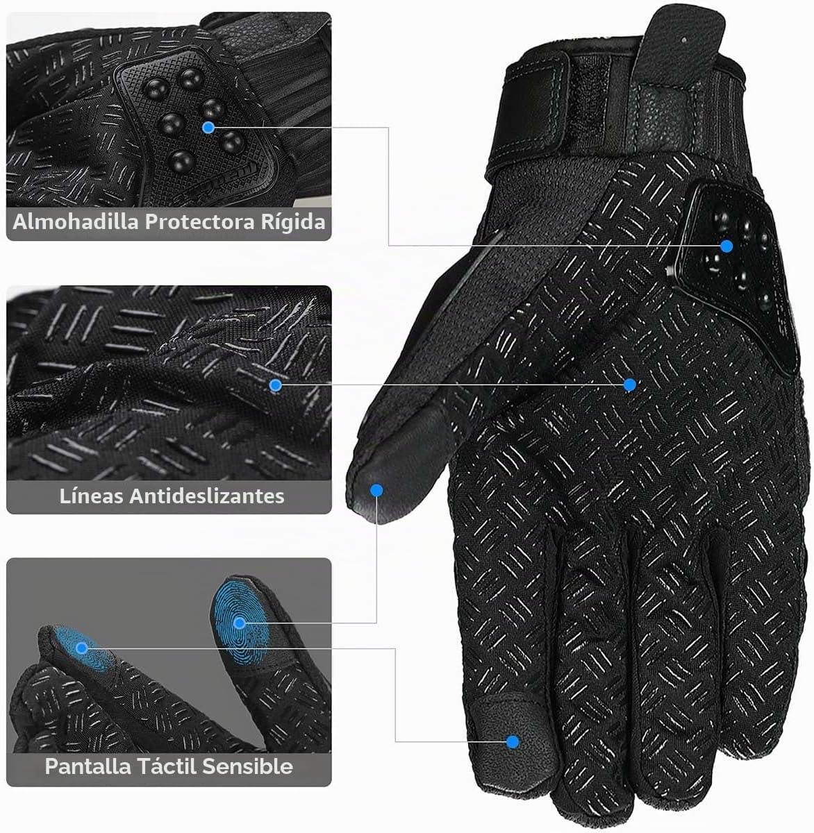 Madmotor Guantes de seguridad reforzados con protección de nudillos...