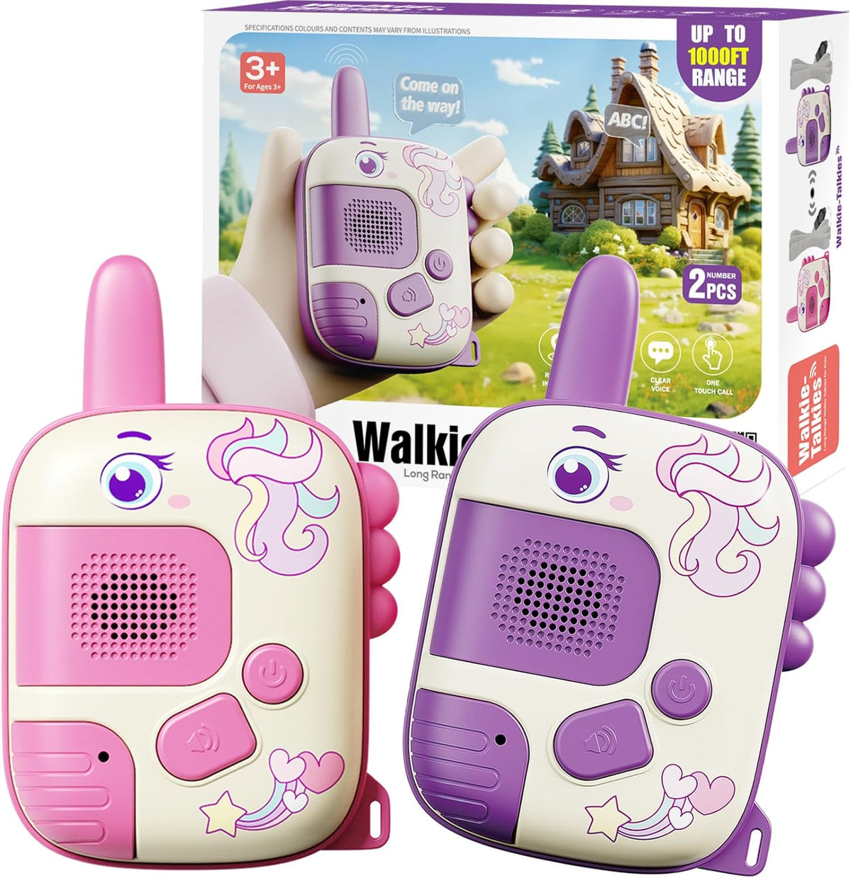Walkie Talkies Juguetes para niñas: Juguetes de unicornio, paquete...