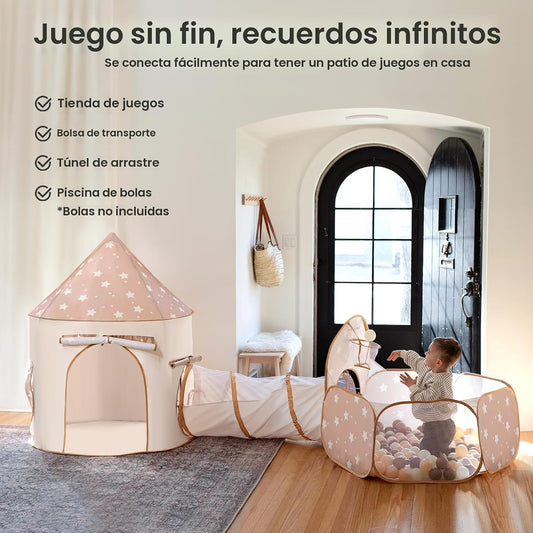 Tiny Land Tienda de Juegos para Niños con Túnel, Tienda de Juegos E...