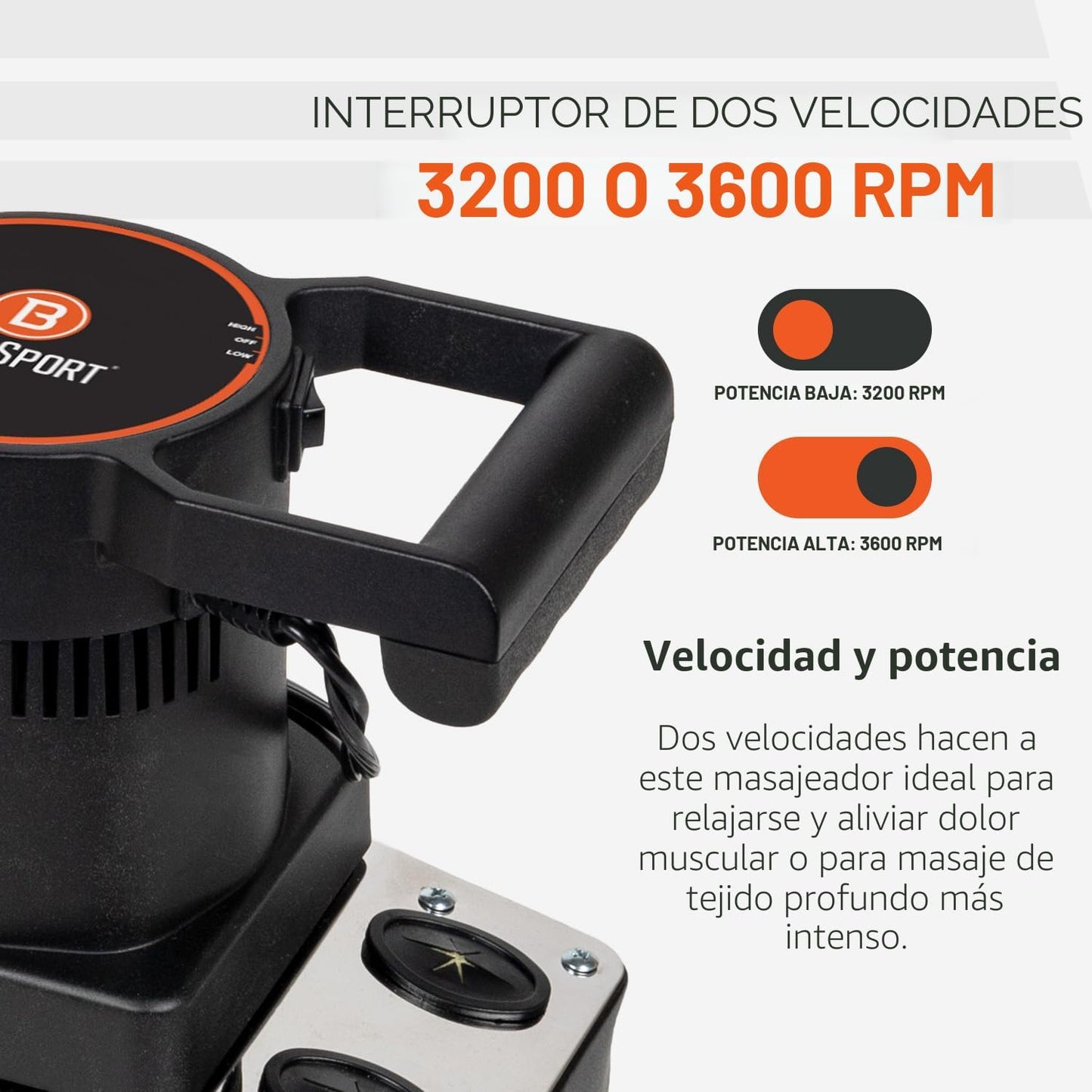 Body Sport Masajeador Profesional de Doble Velocidad Terapéutico y...