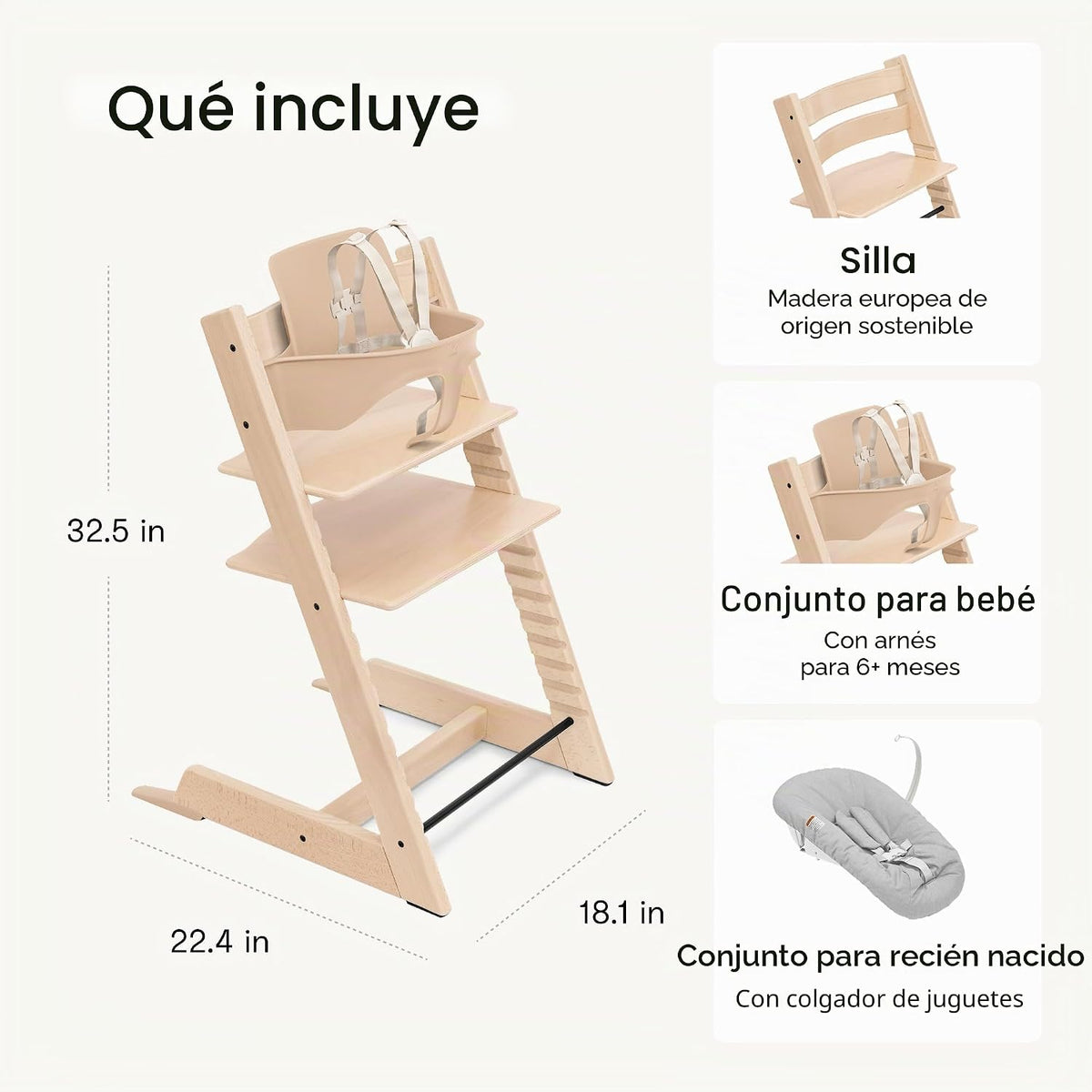 Stokke Tripp Trapp - Silla alta con juego y bandeja para recién nac...