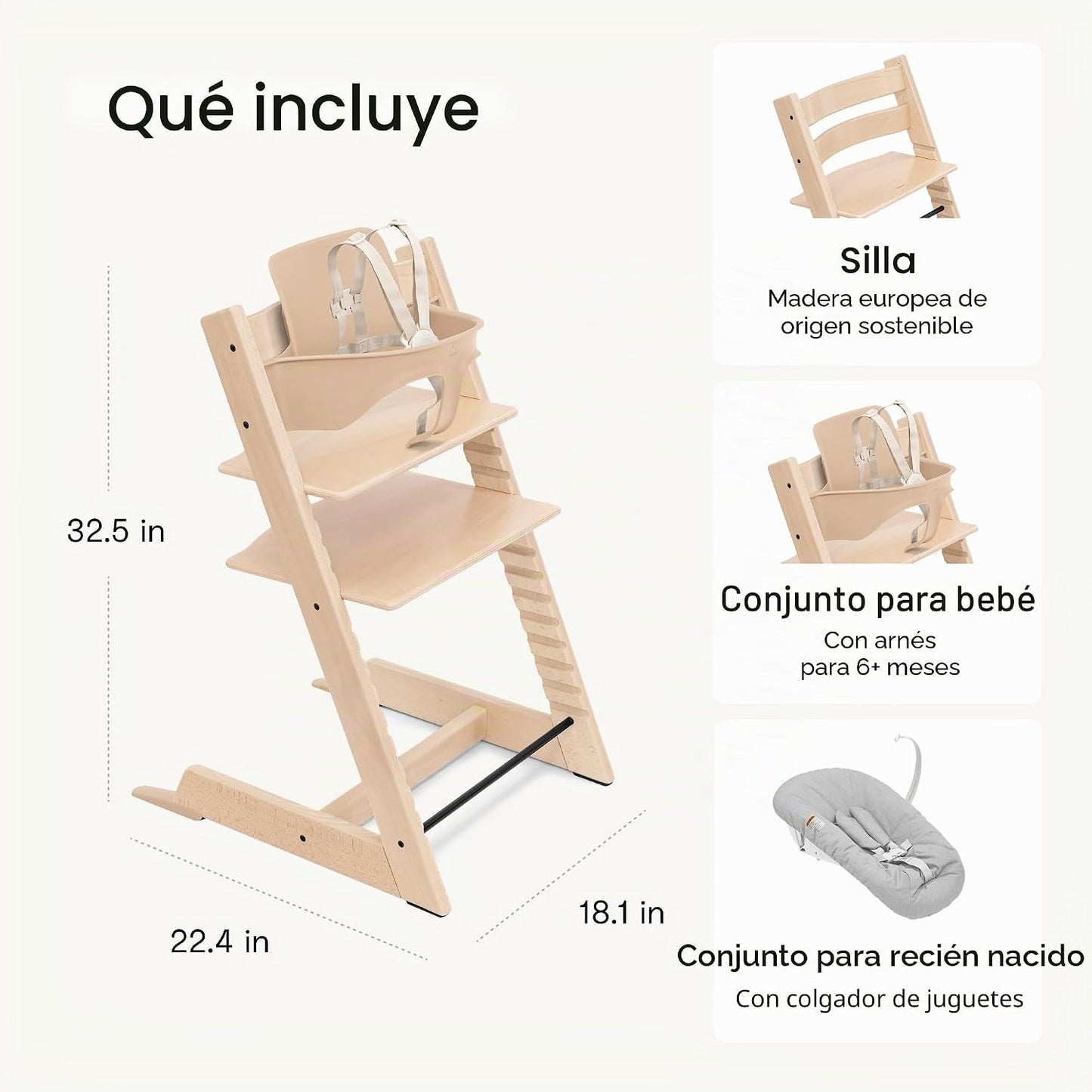 Stokke Tripp Trapp - Silla alta con juego y bandeja para recién nac...